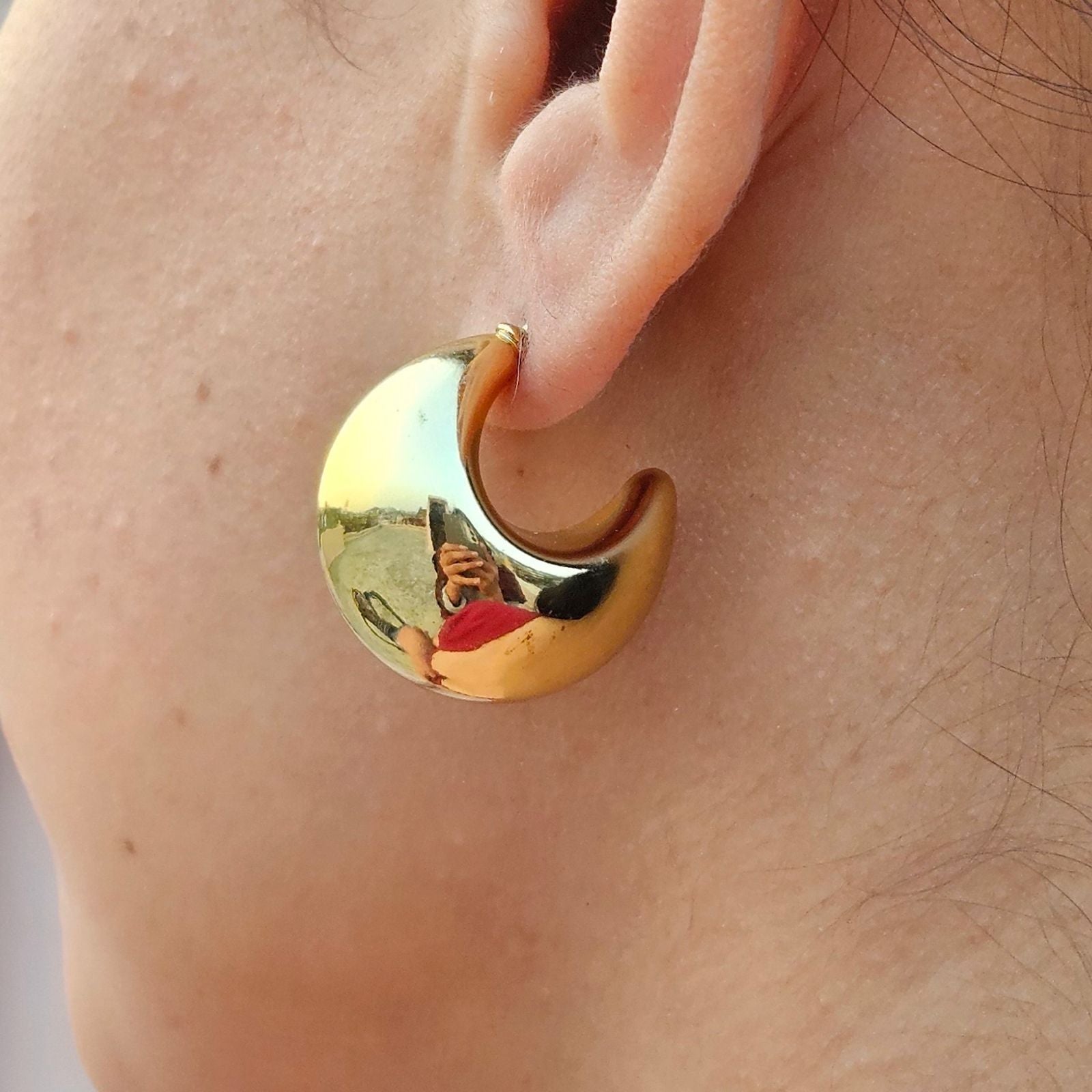 TFC Trendy Big Chic Bottega Gold Plated Stud Earrings