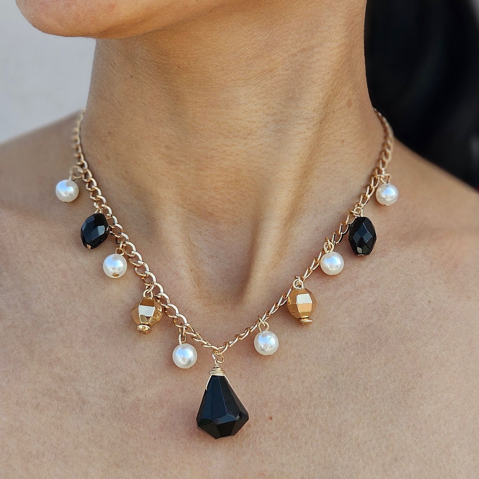 TFC Dark Charms Gold Plated Necklace