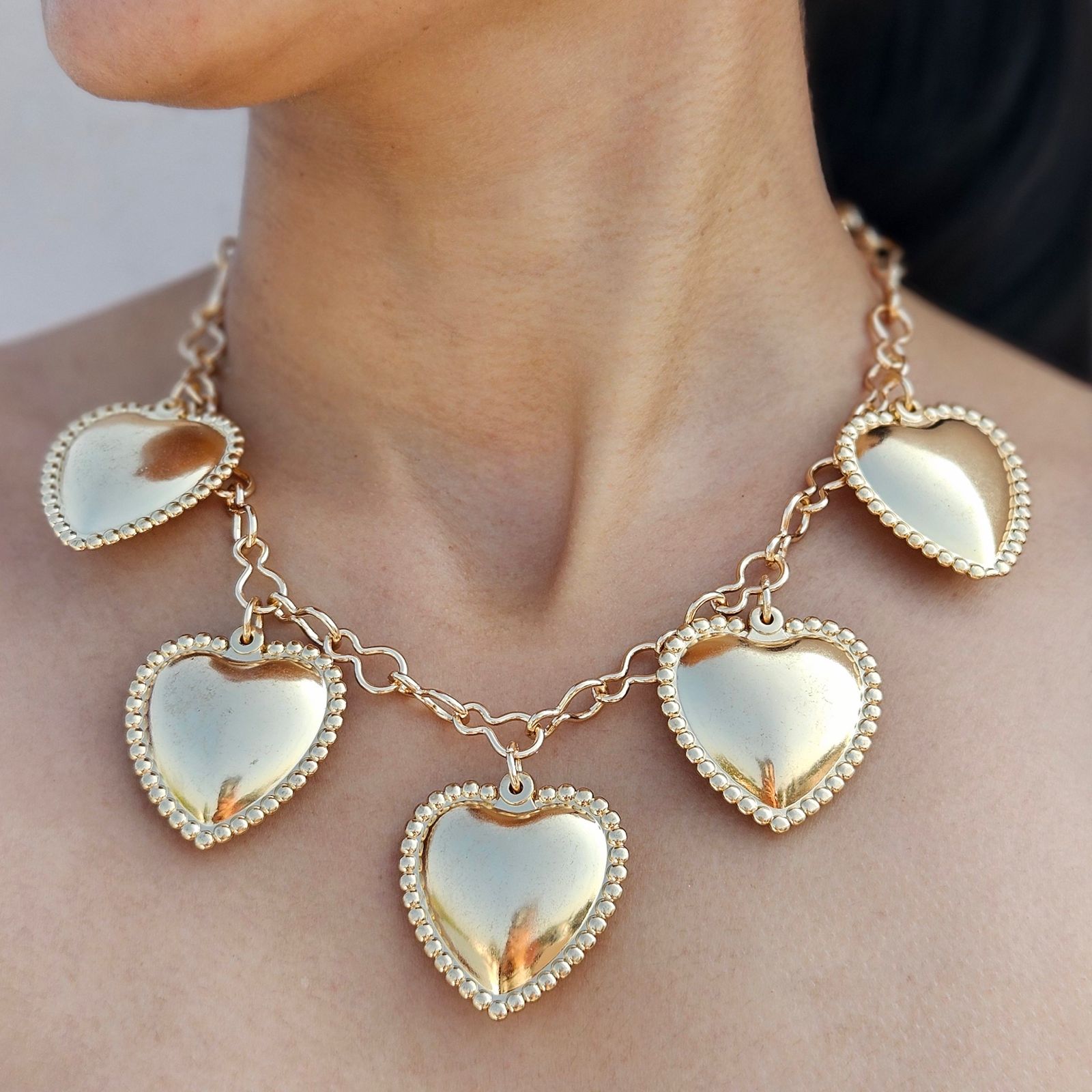 TFC Bold Hearties Gold Plated Necklace