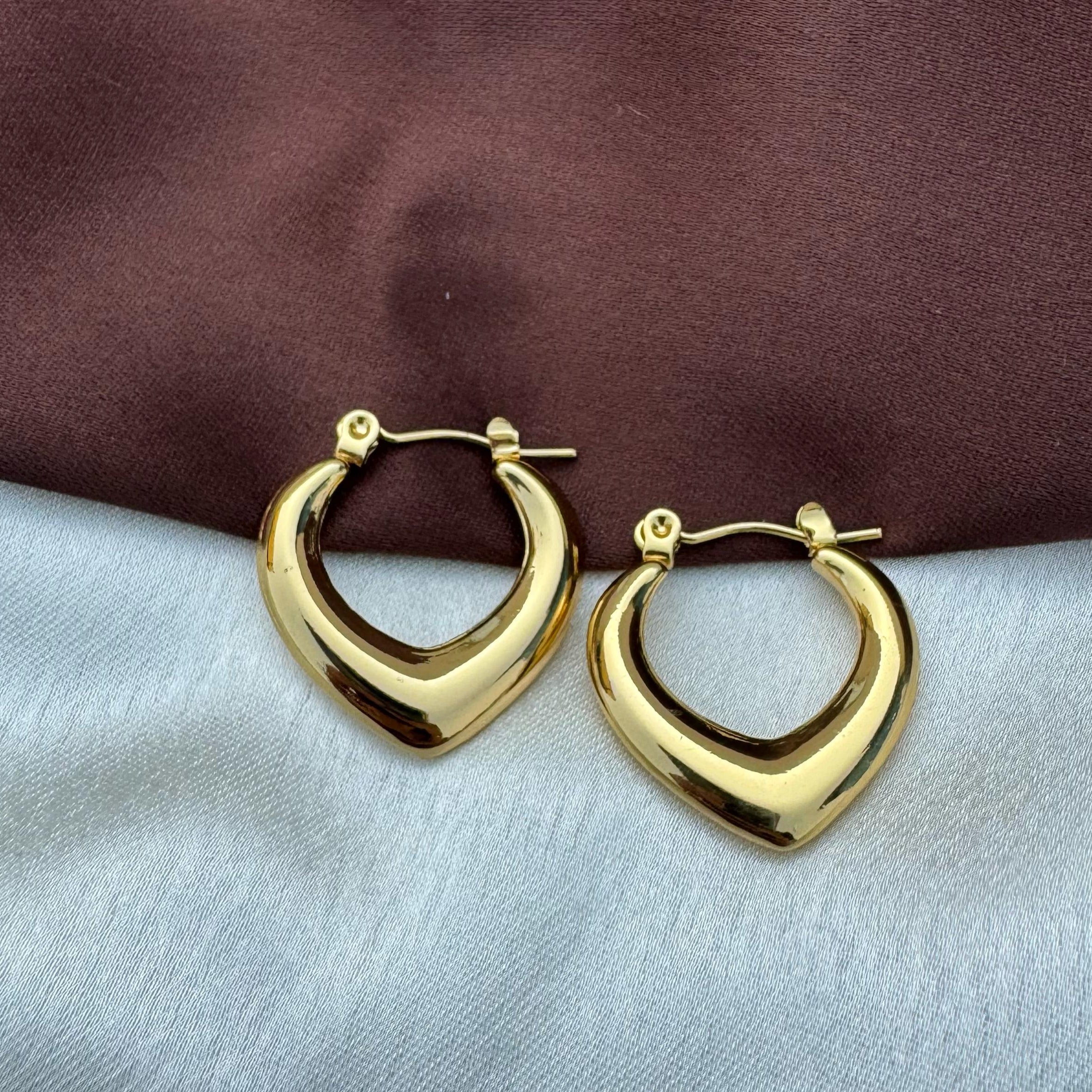 TFC Triangle Tango Gold Plated Hoop Earrings