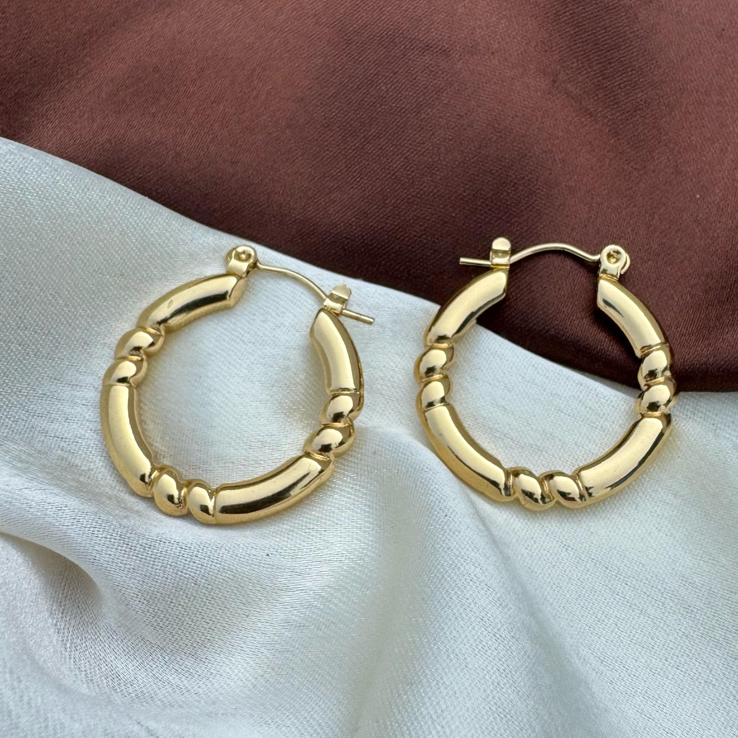 TFC Moonbeam Gold Plated Hoop Earrings