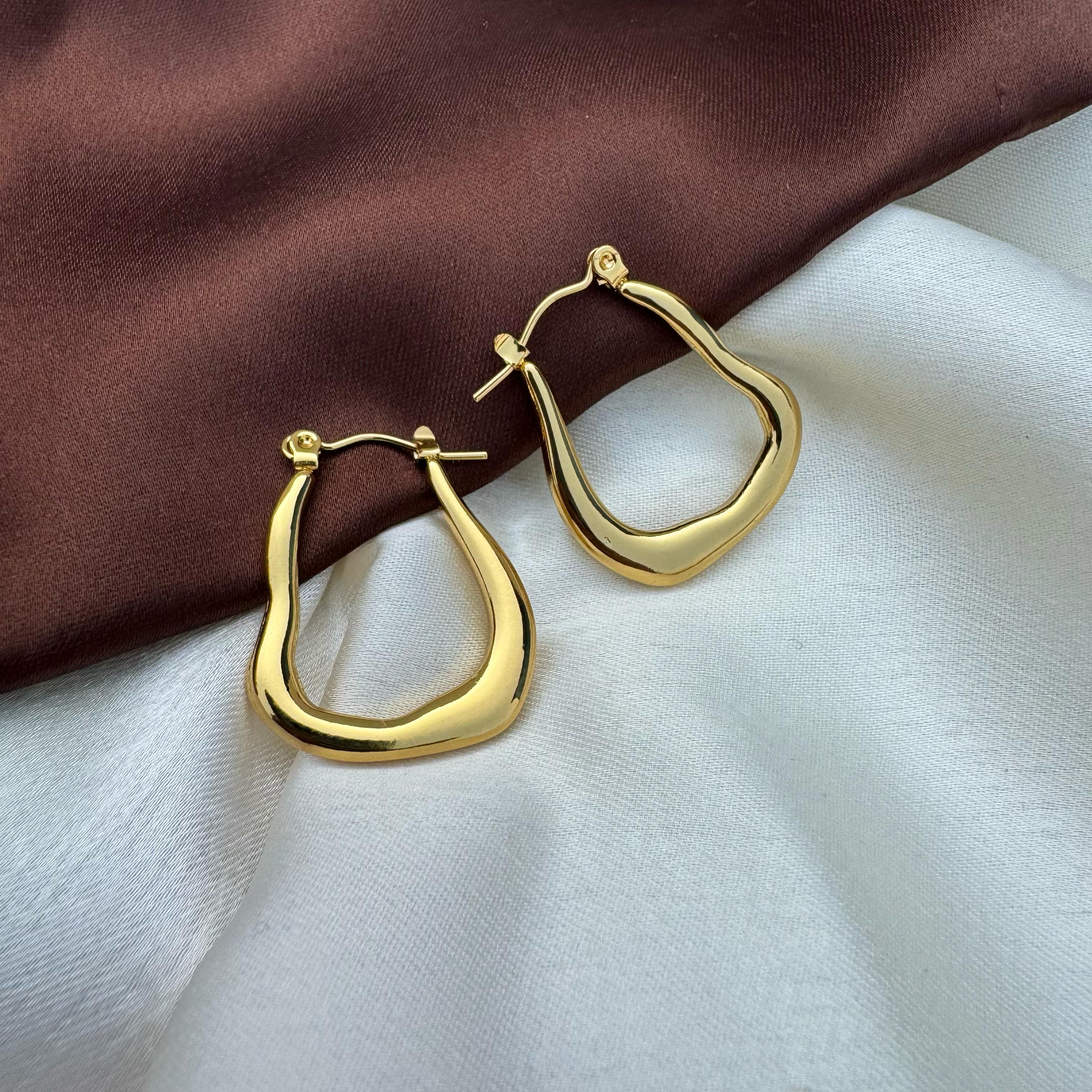 TFC Big Impact Gold Plated Hoop Earrings