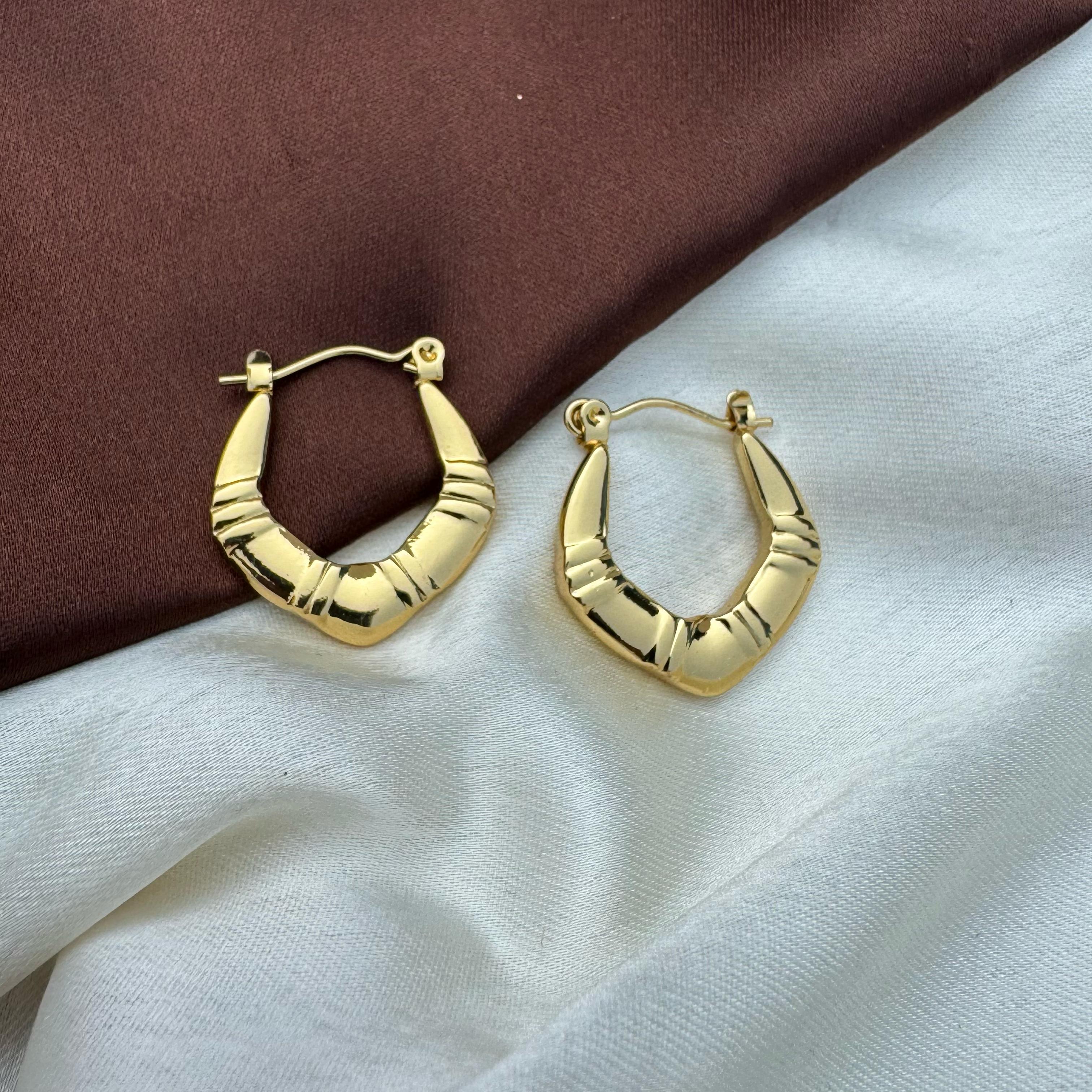 TFC Luxurious Gold Plated Hoop Earrings
