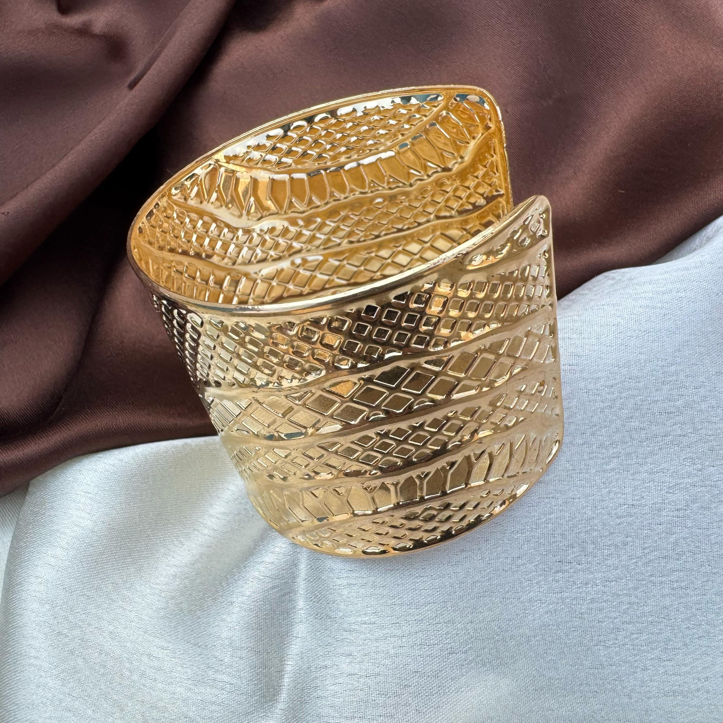 TFC Crafted Gold Plated Adjustable Cuff Bracelet