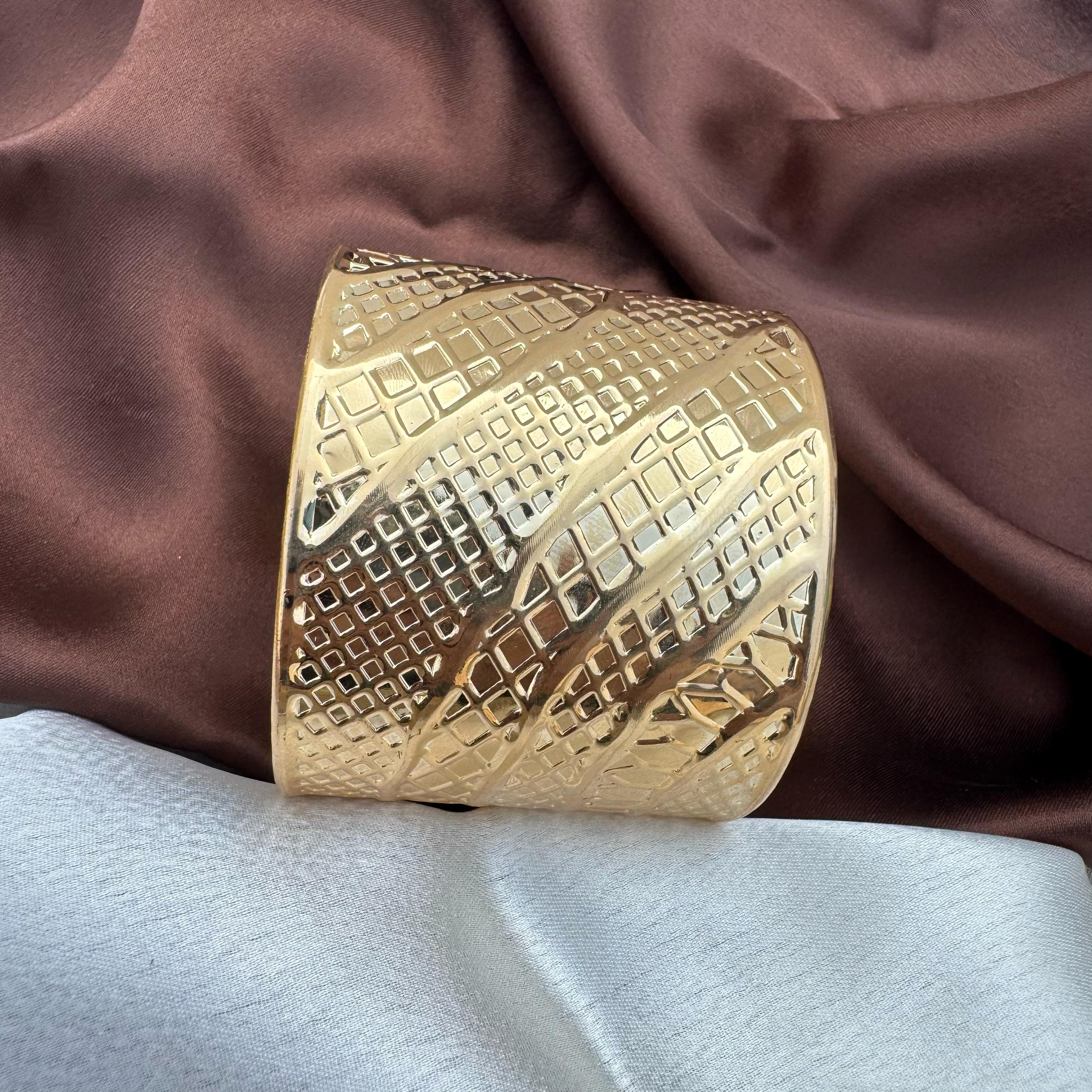 TFC Crafted Gold Plated Adjustable Cuff Bracelet