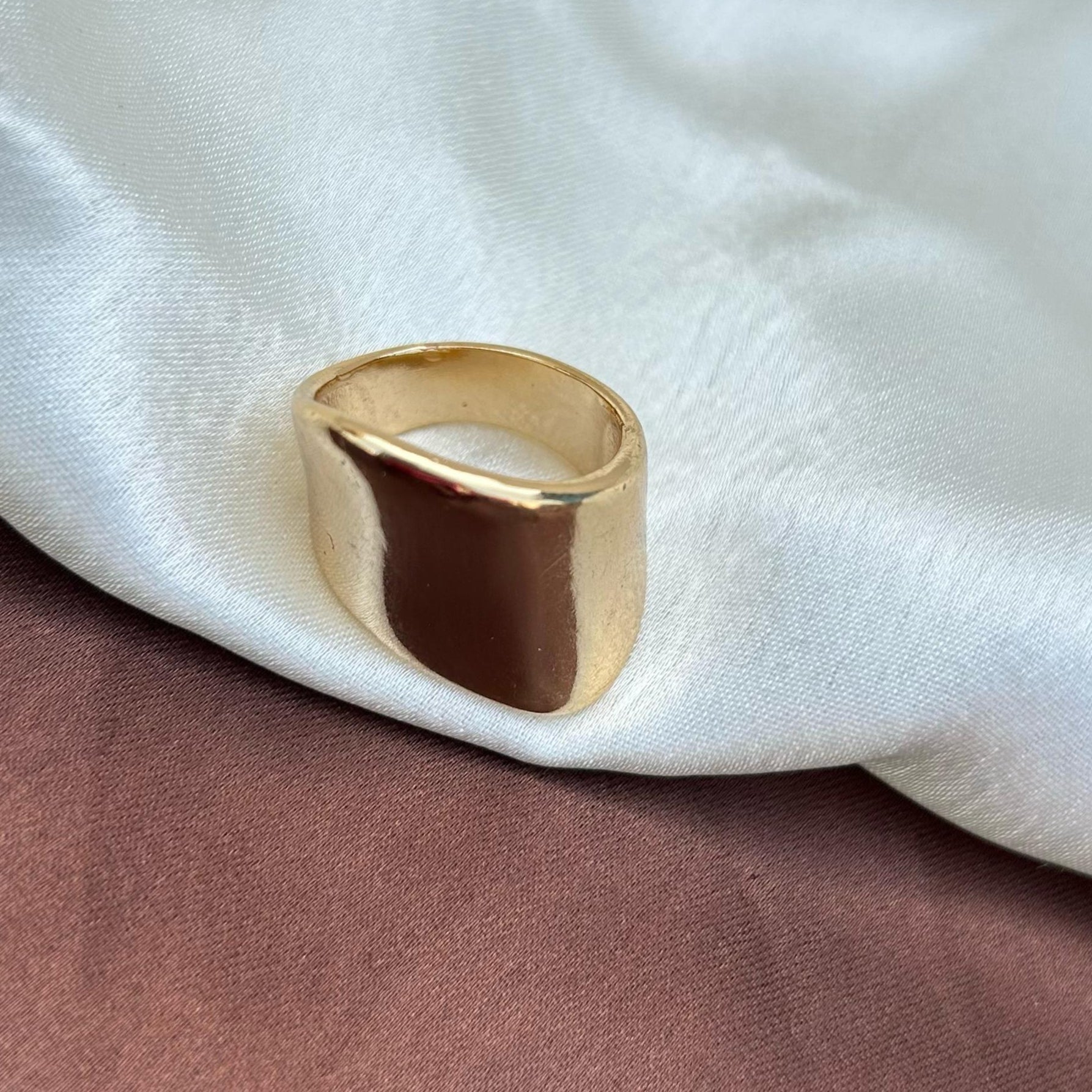 TFC Slant Style 9 Size Gold Plated Ring (Non Adjustable)