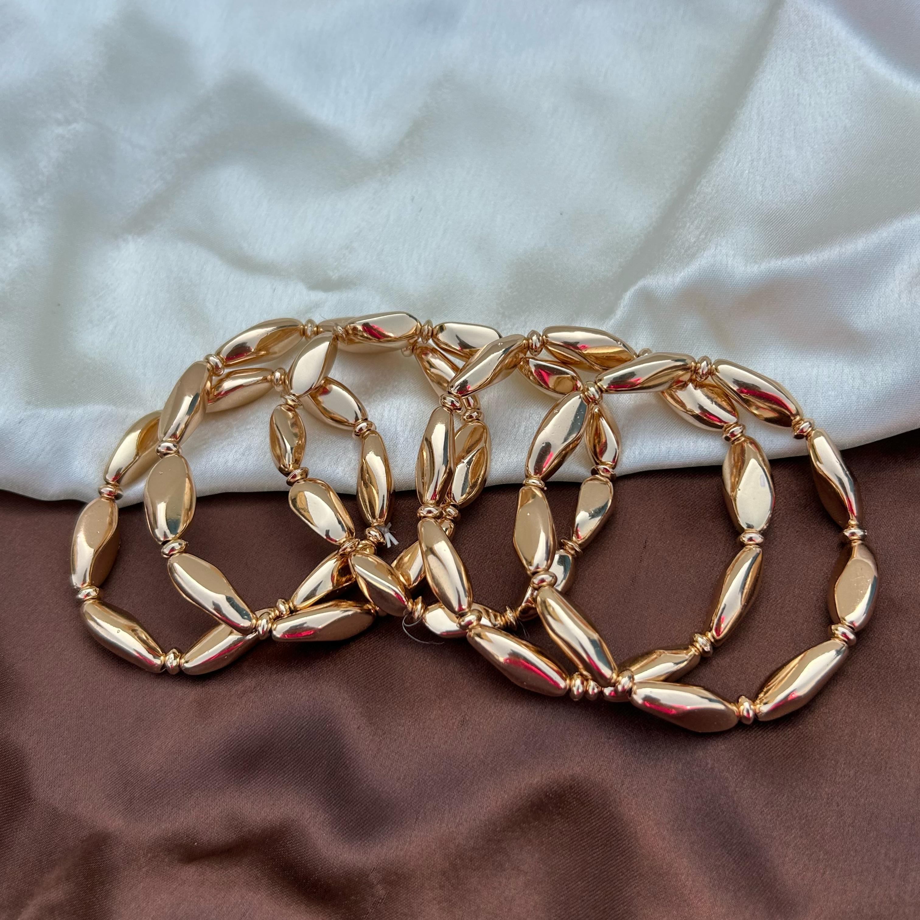 TFC Golden Dreams Gold Plated Bracelet Stacked (set of 5)