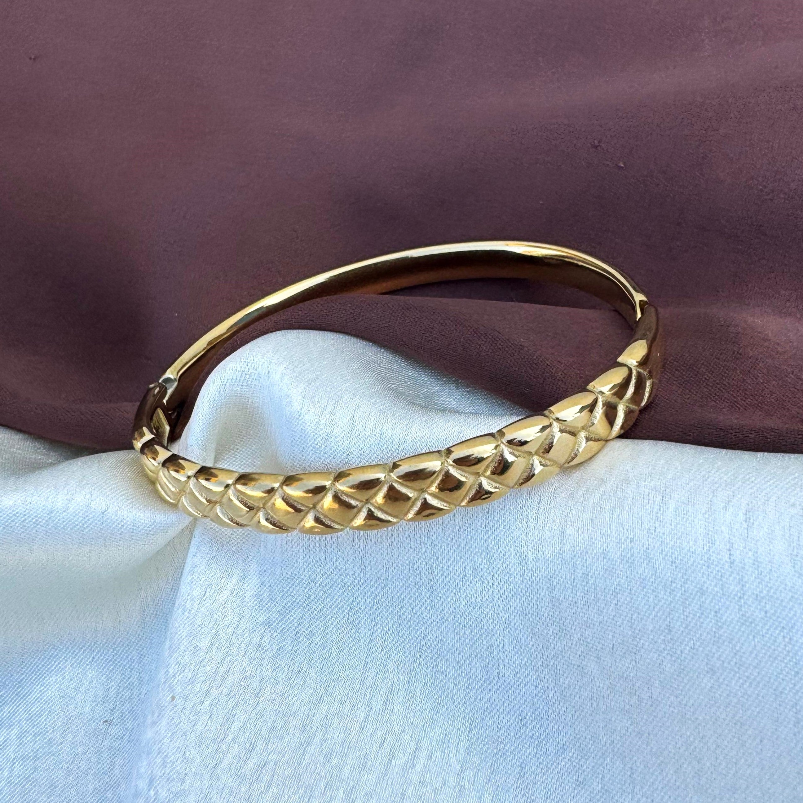 TFC Size 2.6 Diamond Cut Gold Plated Bracelet Bangle
