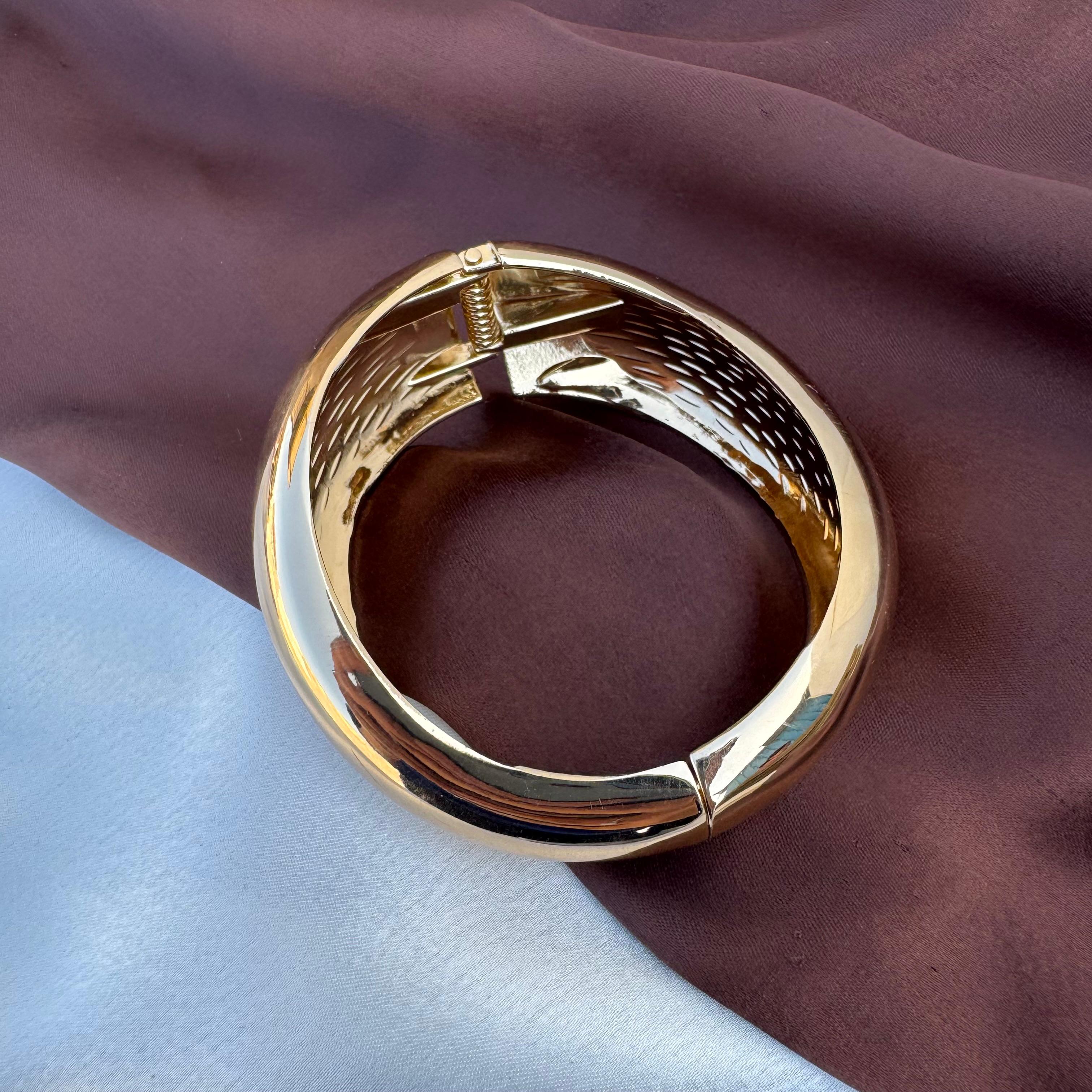 TFC Wavey Gold Plated Bracelet Bangle (size 6.2)