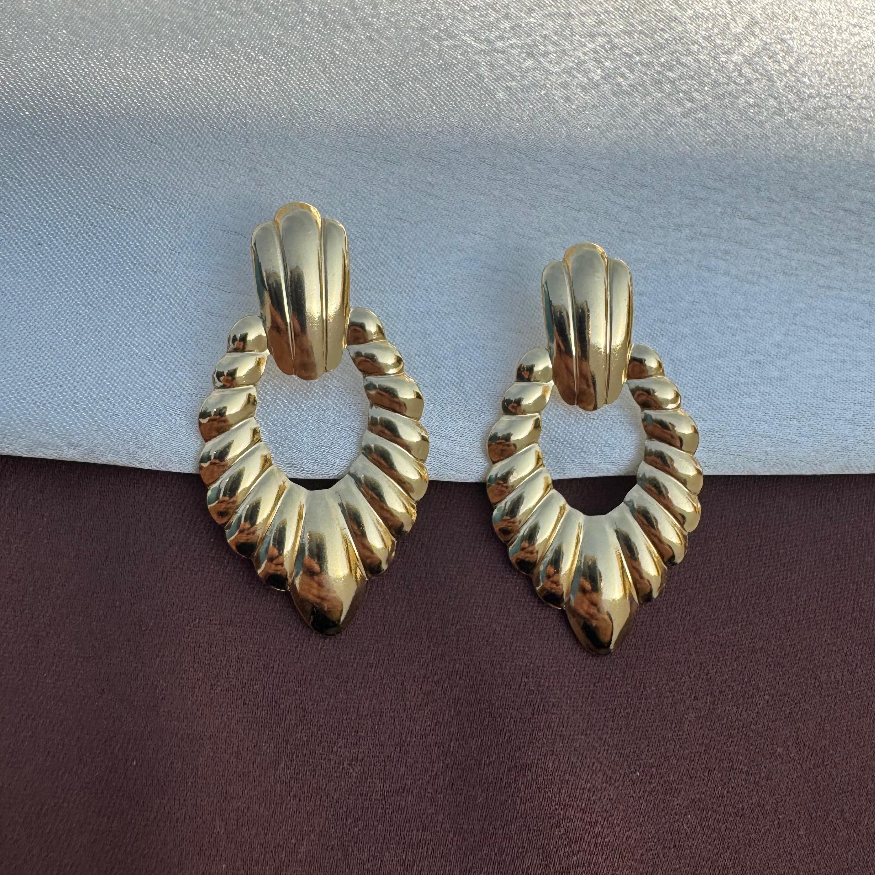 TFC Modern Marvels Gold Plated Dangler Earrings
