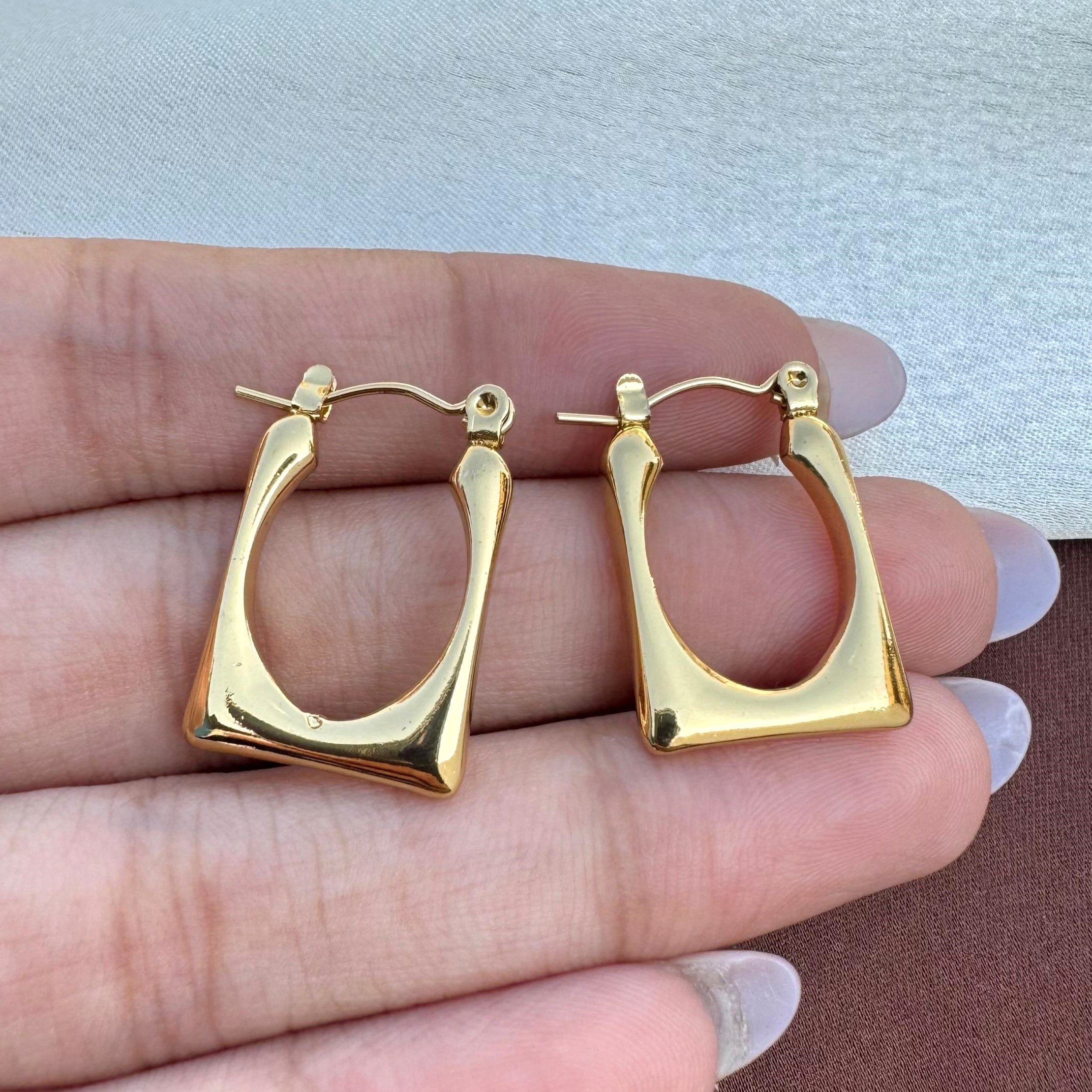 TFC Abstract Gold Plated Hoop Earrings