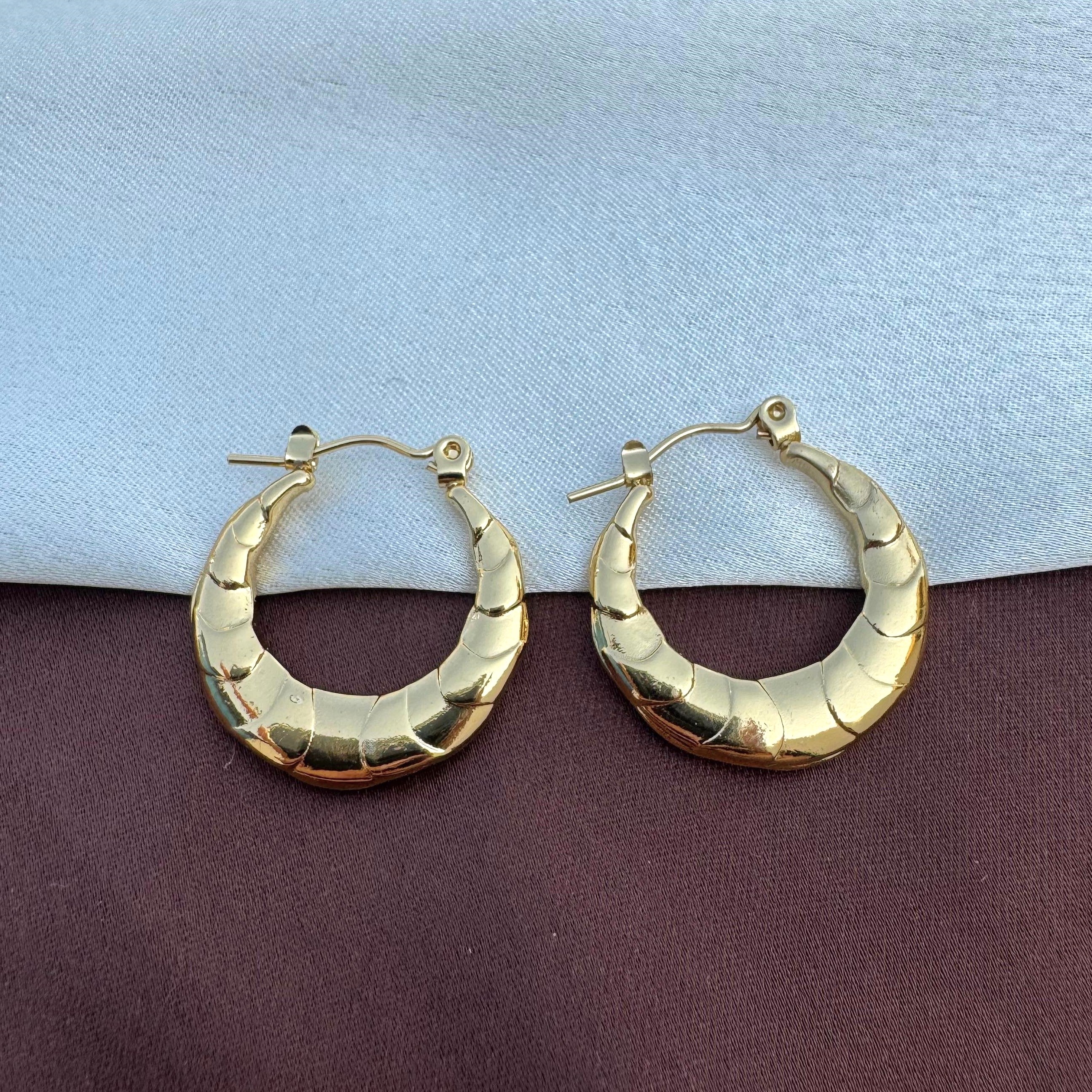 TFC Golden Angles Gold Plated Hoop Earrings