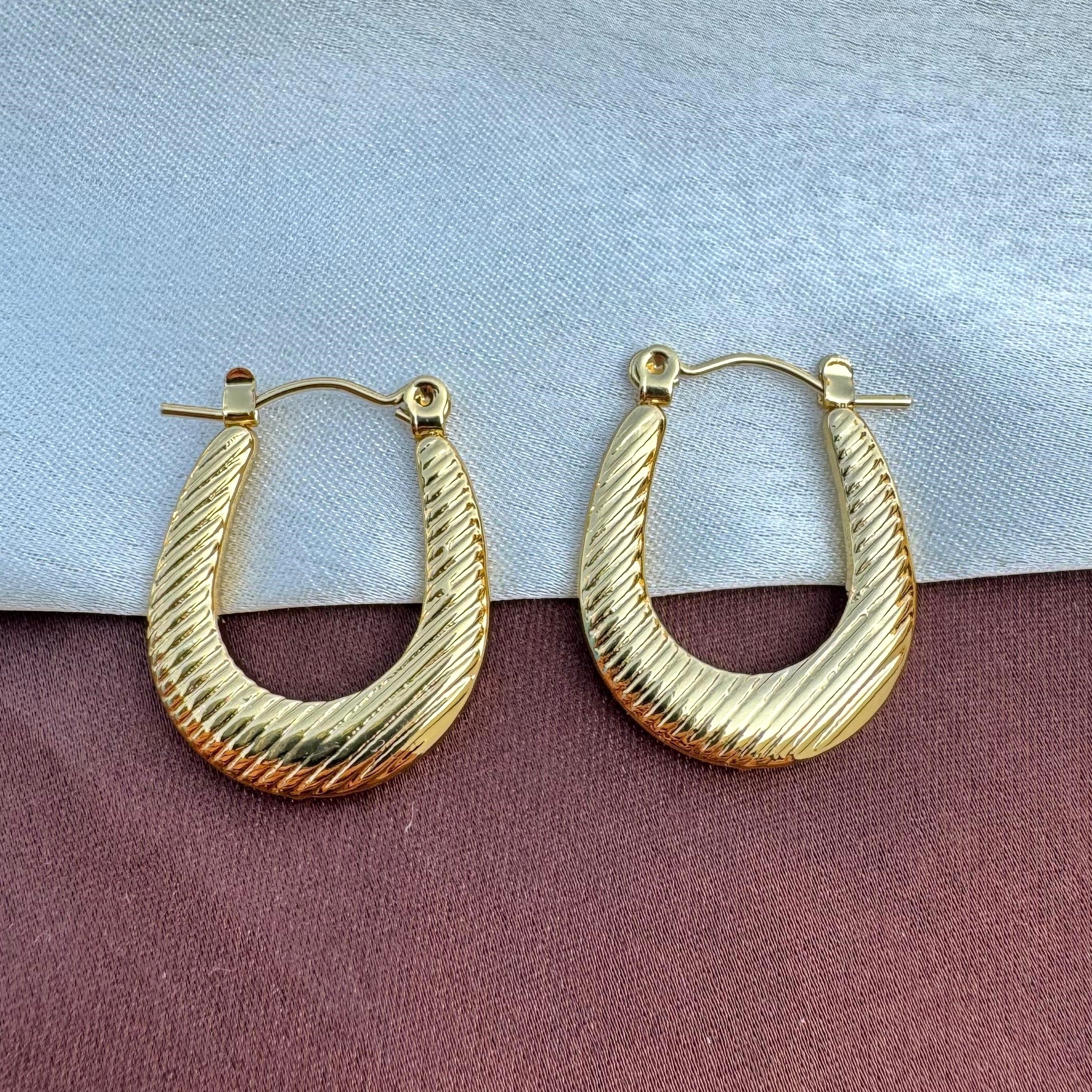 TFC Dainty Swirls Gold Plated Hoop Earrings