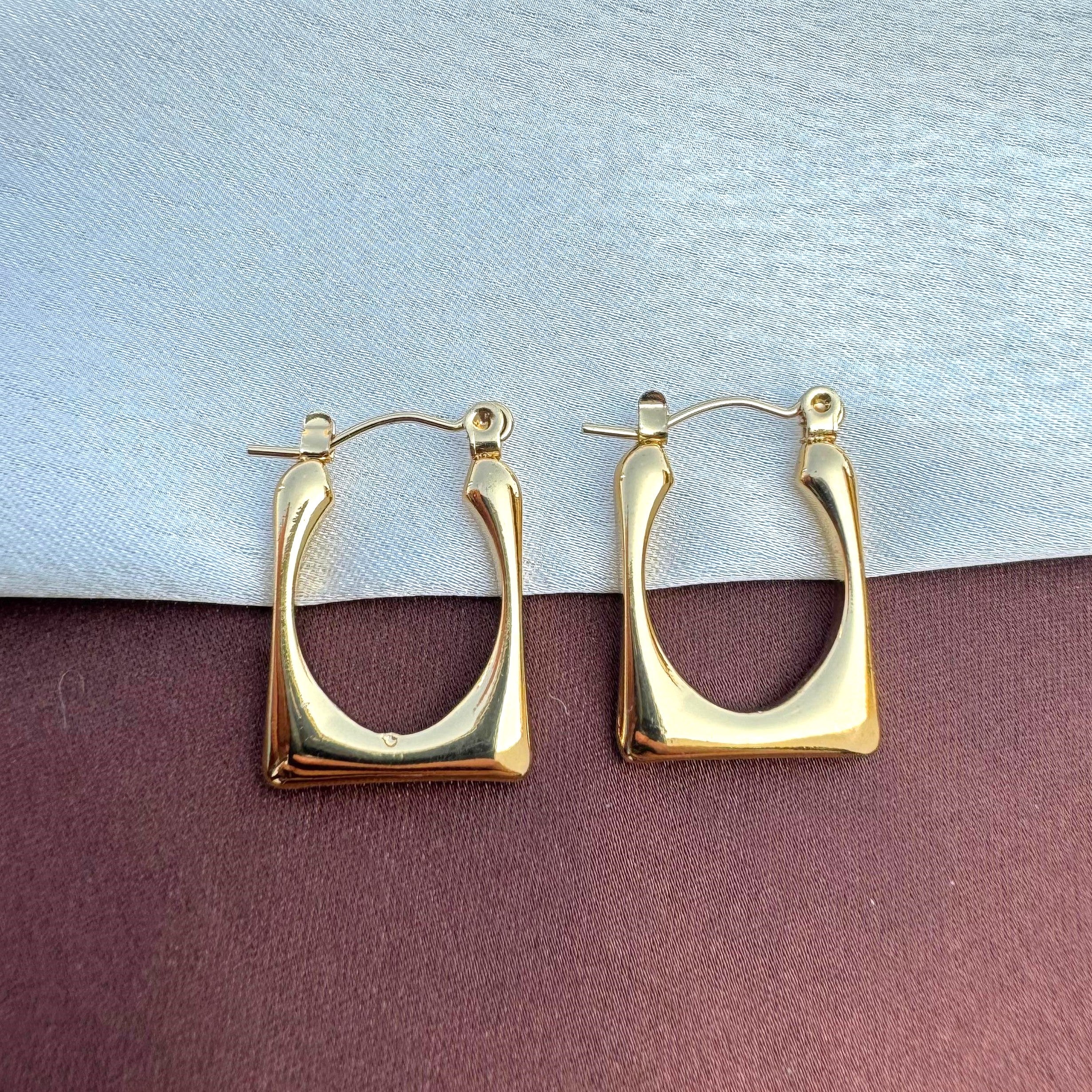 TFC Abstract Gold Plated Hoop Earrings