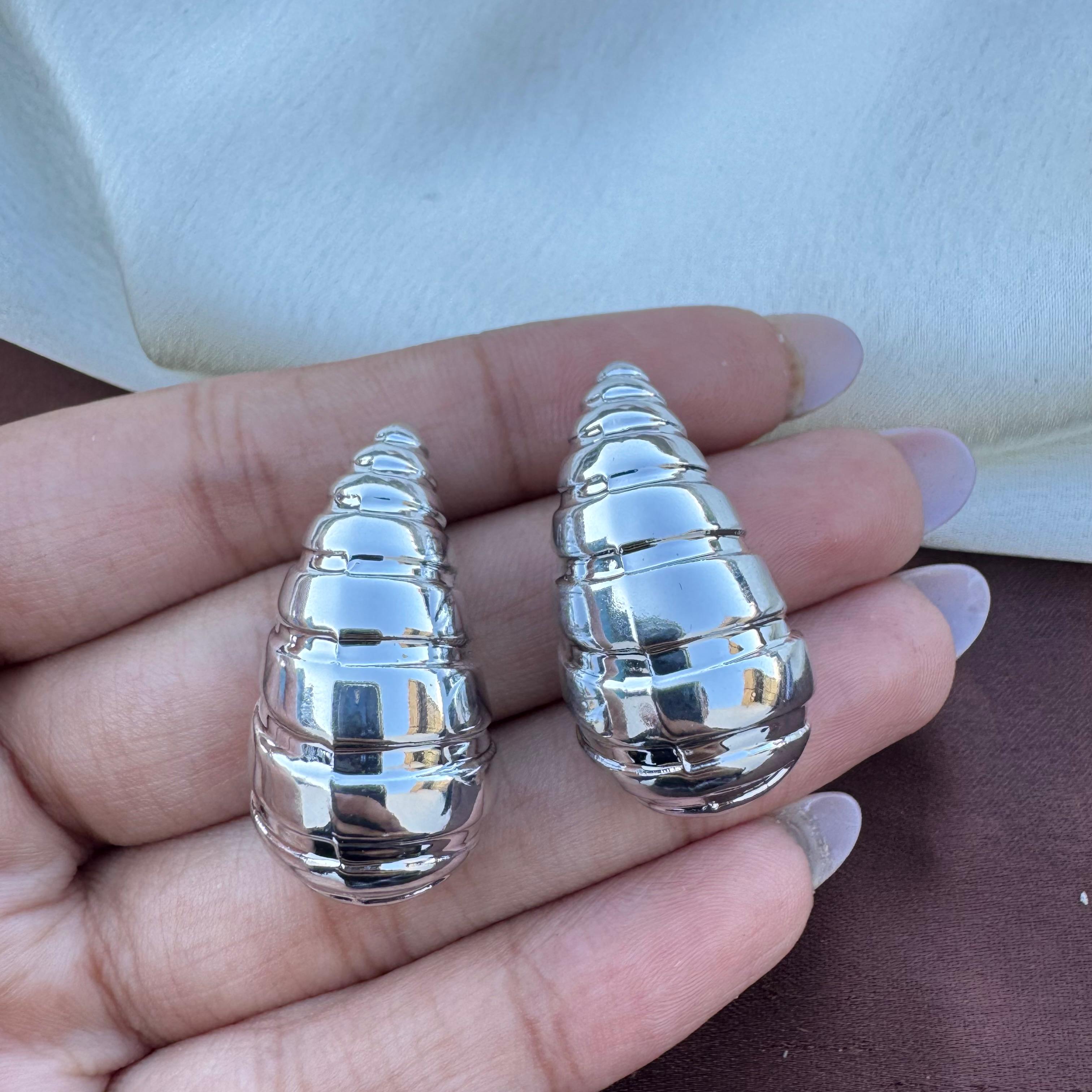 TFC Boho Bells Silver Plated Stud Earrings