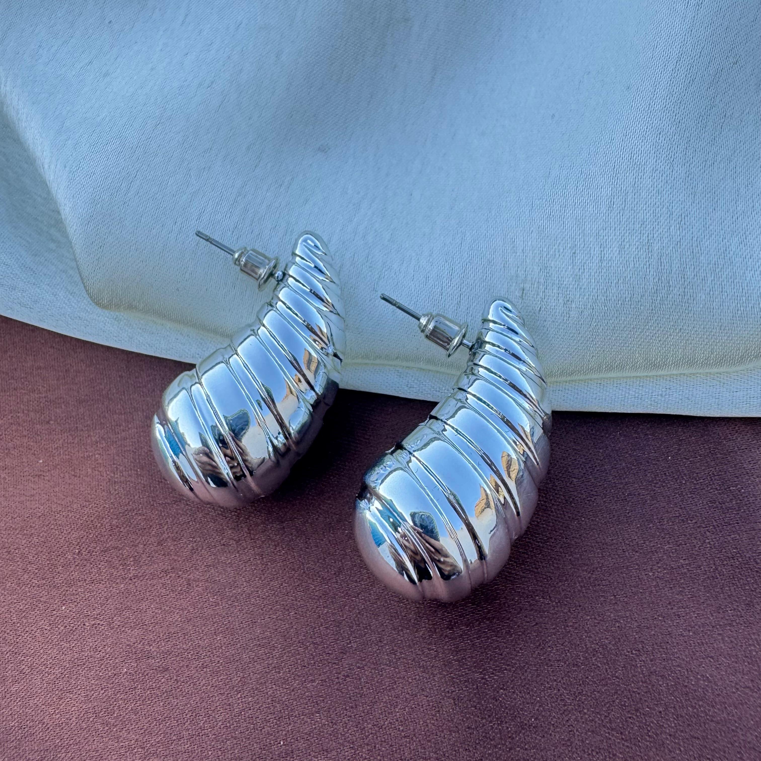 TFC Boho Bells Silver Plated Stud Earrings