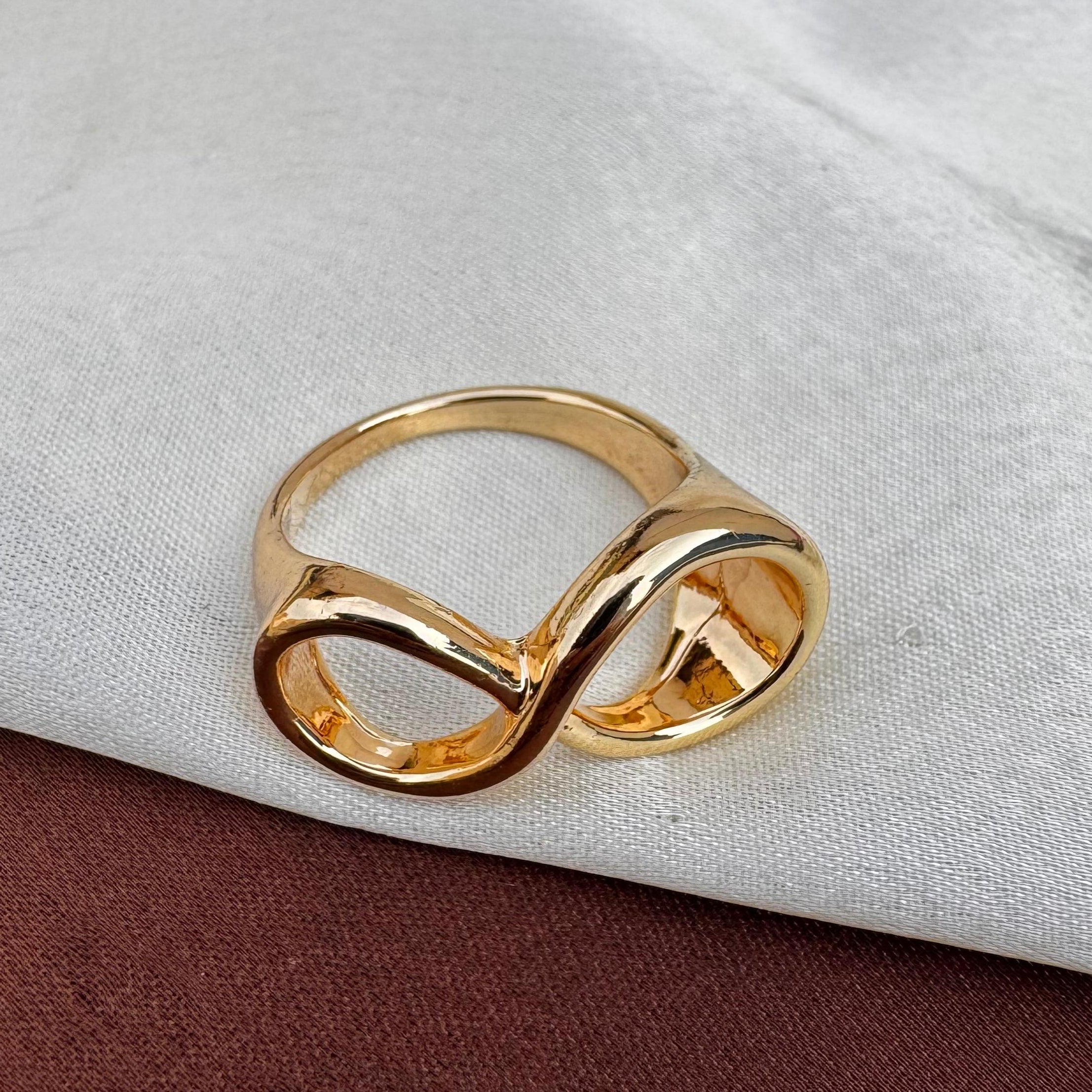 TFC Size 2.7 cm Eternity Gold Plated Ring