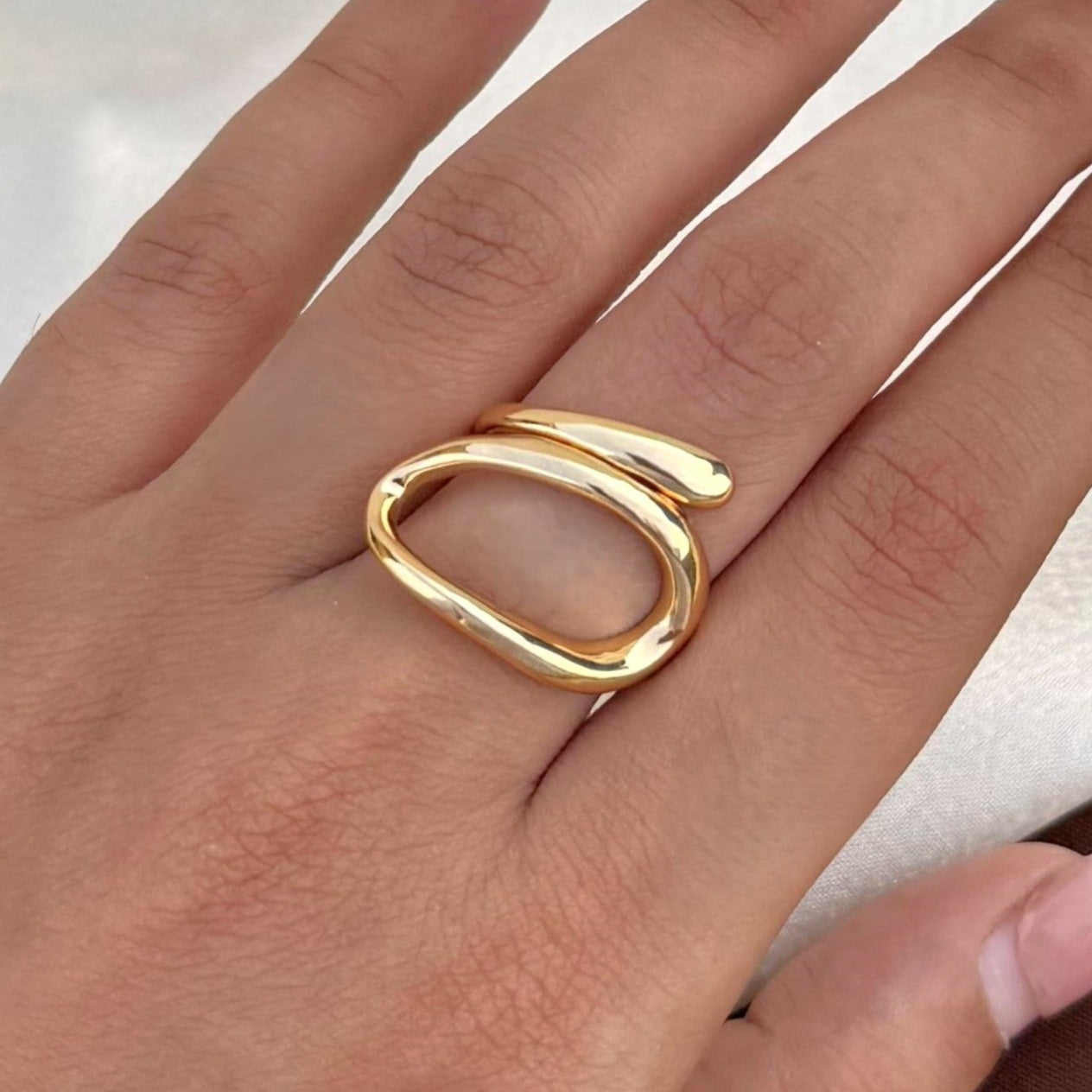 TFC Adjustable Halo Gold Plated Ring