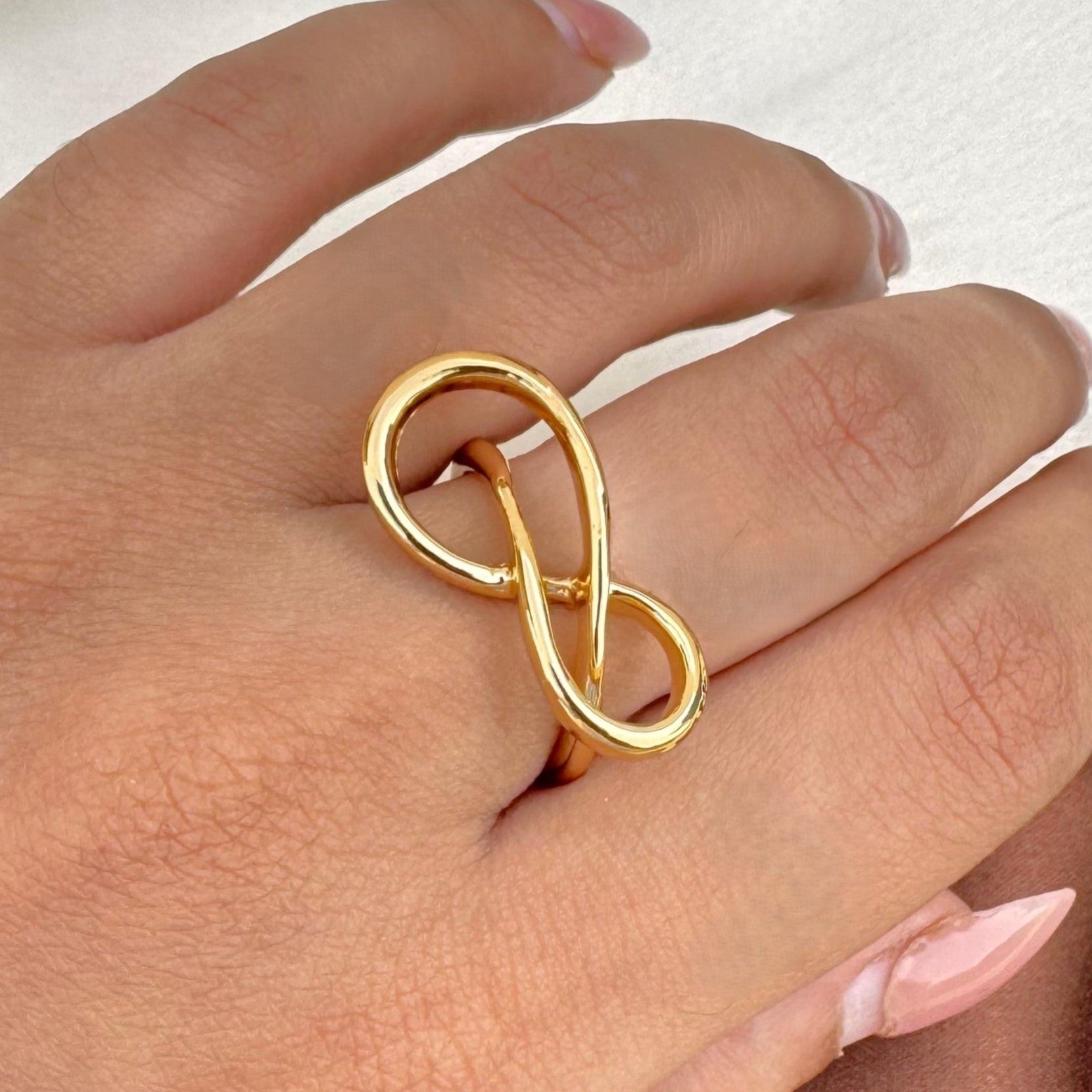 TFC Size 3.5cm Infinity Gold Plated Ring