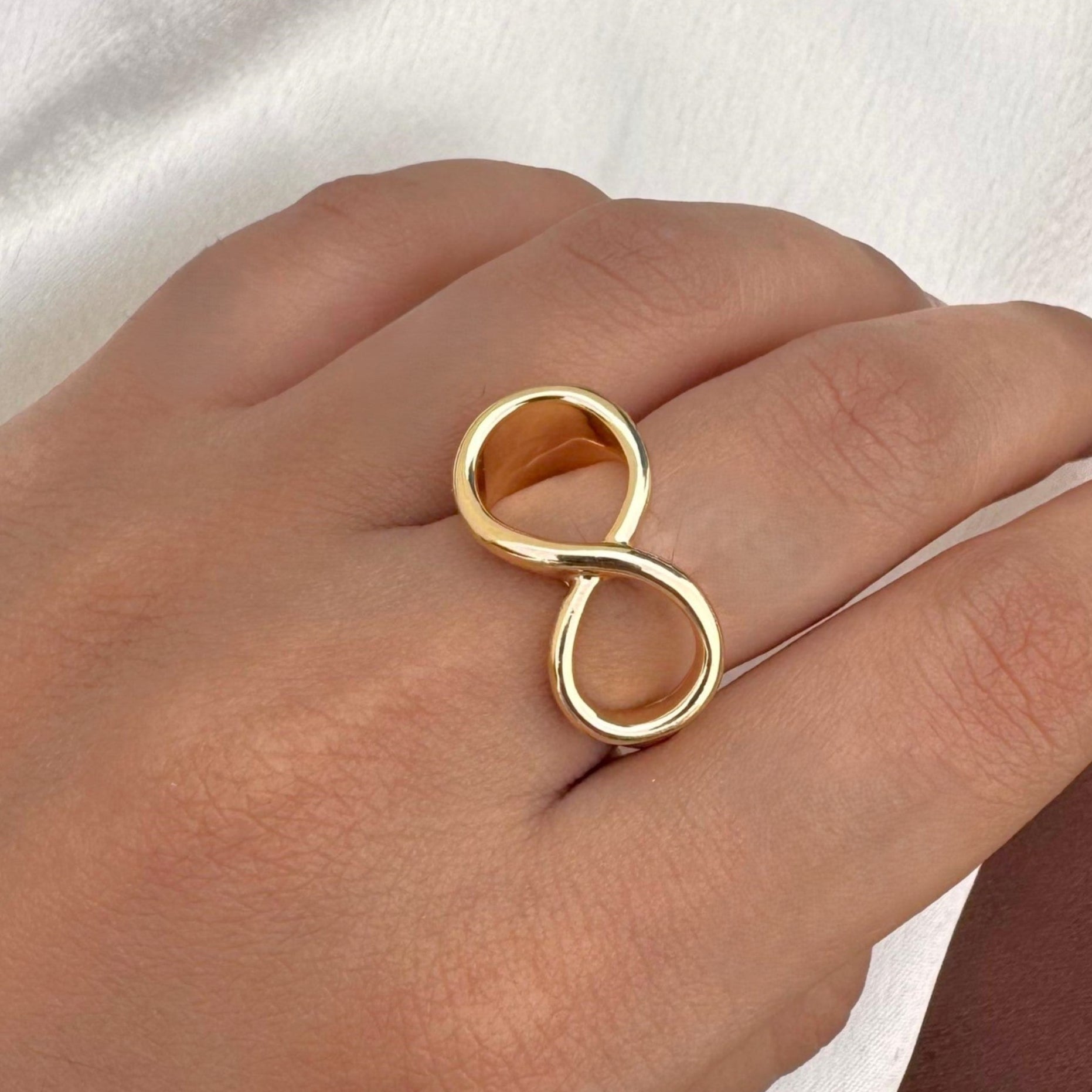 TFC Size 2.7 cm Eternity Gold Plated Ring