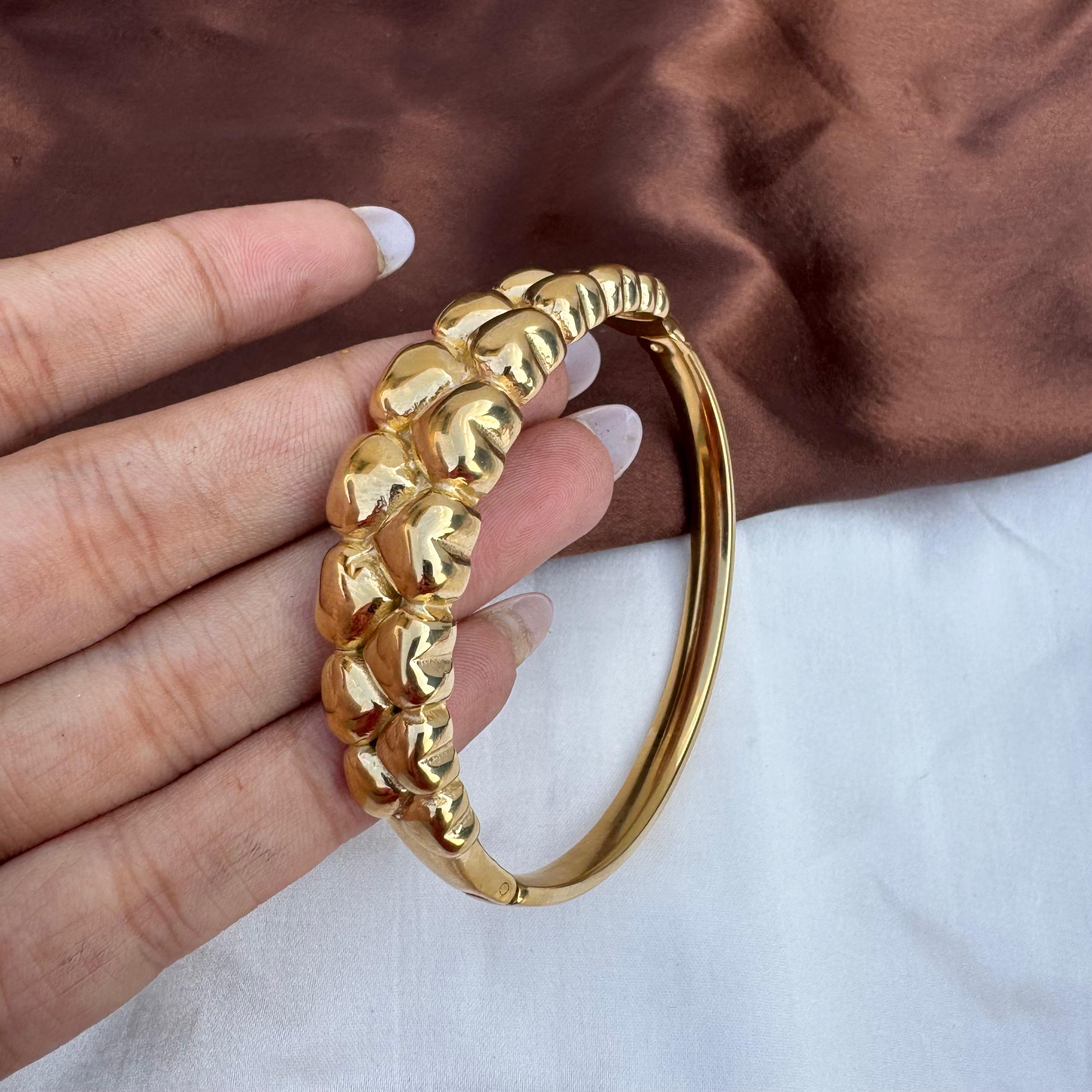 TFC Heart Line Gold Plated Bracelet Bangle (size 6.3)