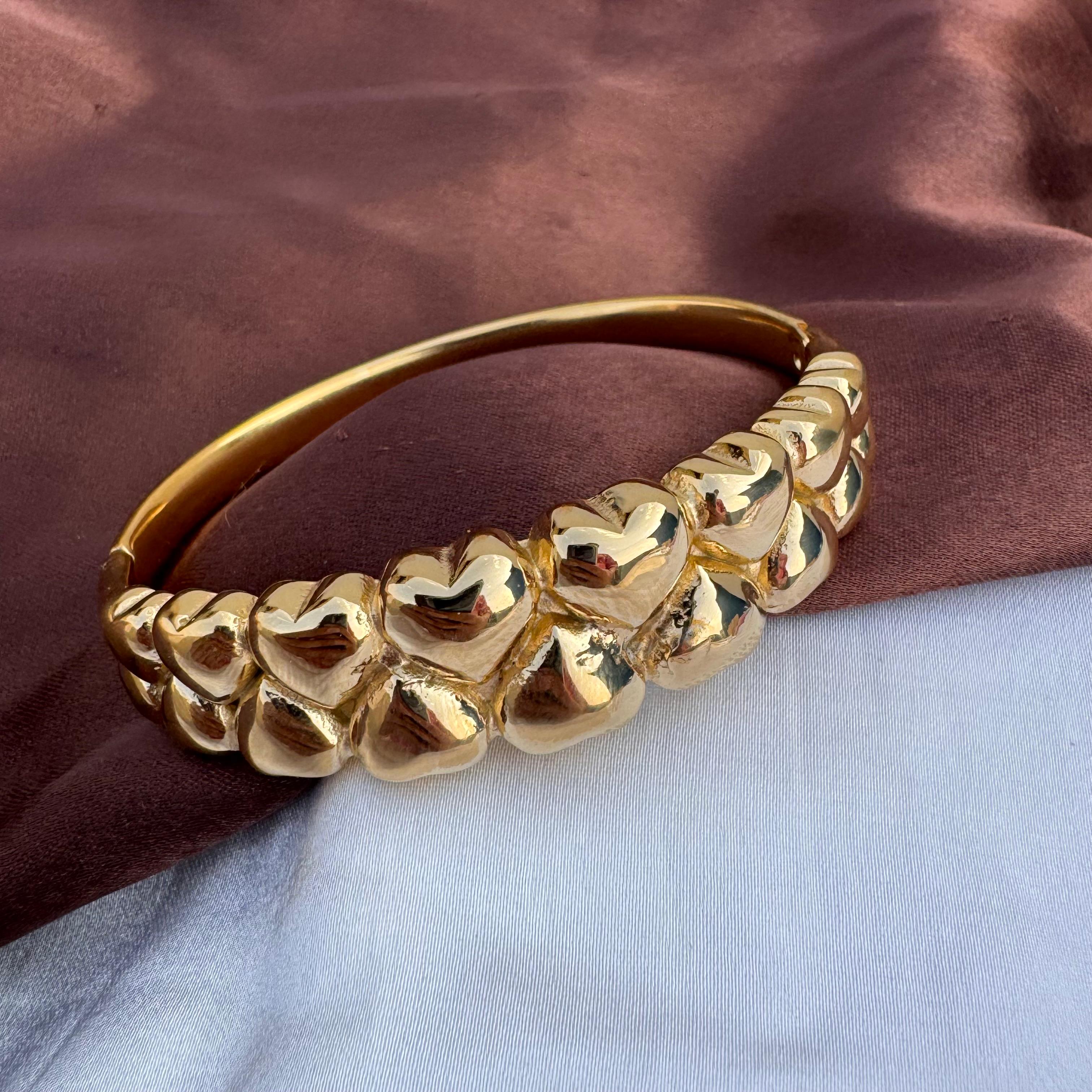 TFC Heart Line Gold Plated Bracelet Bangle (size 6.3)
