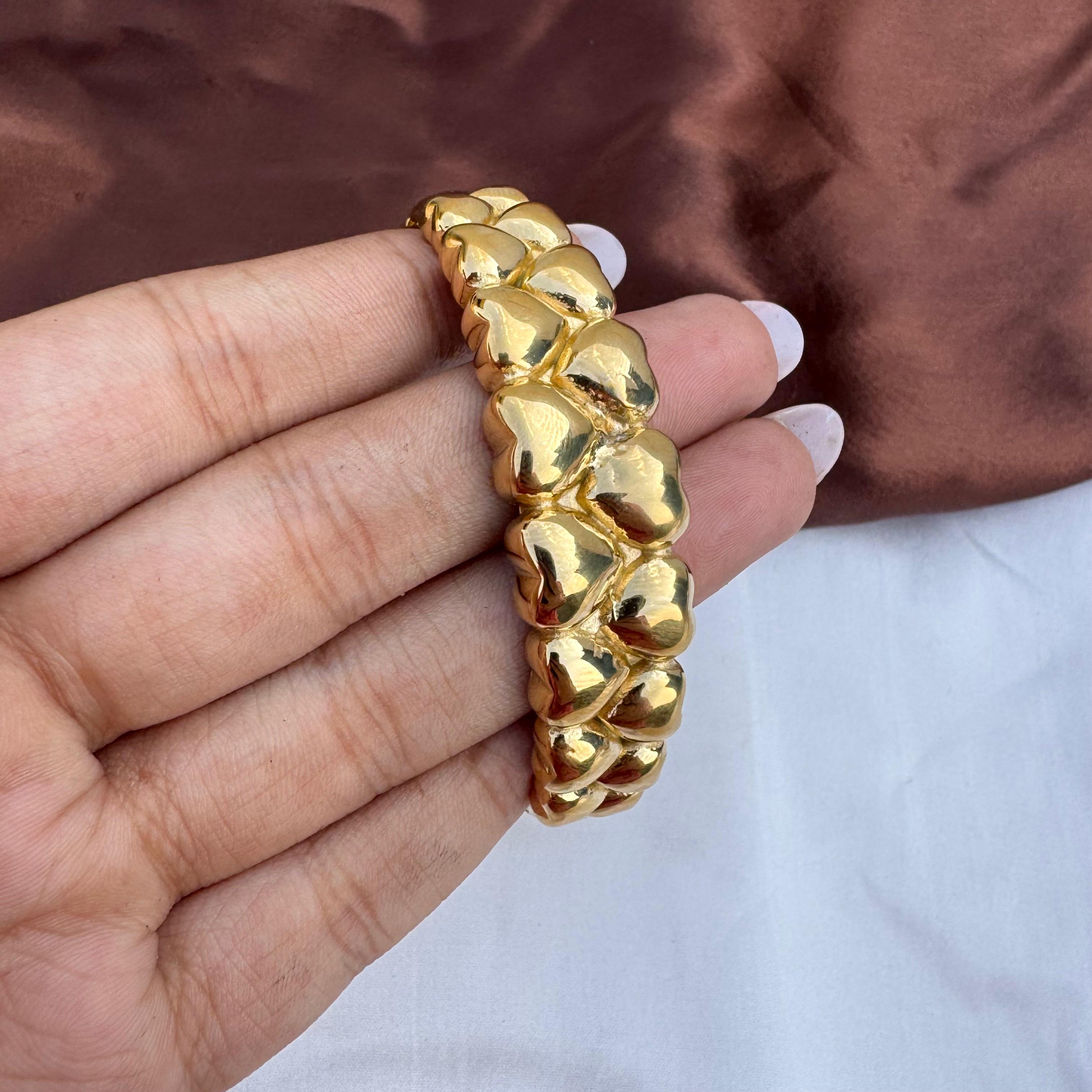TFC Heart Line Gold Plated Bracelet Bangle (size 6.3)