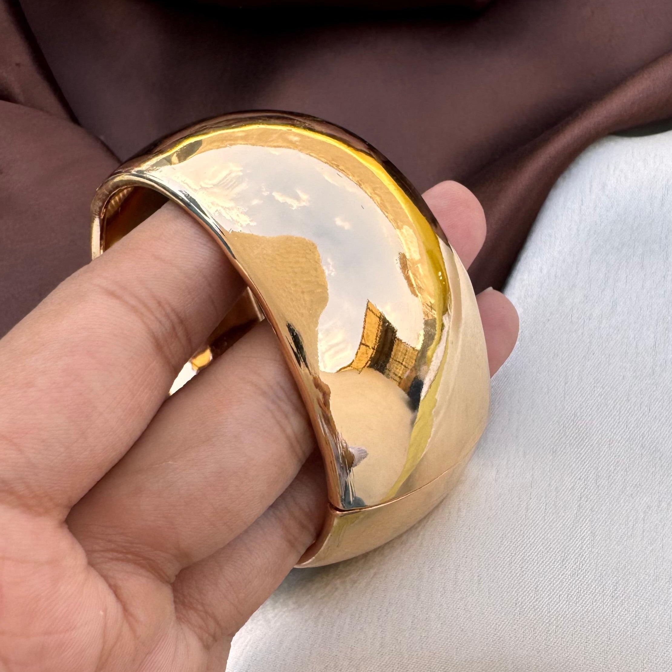 TFC Size 2.6 Classic Bold Gold Plated Bracelet Bangle