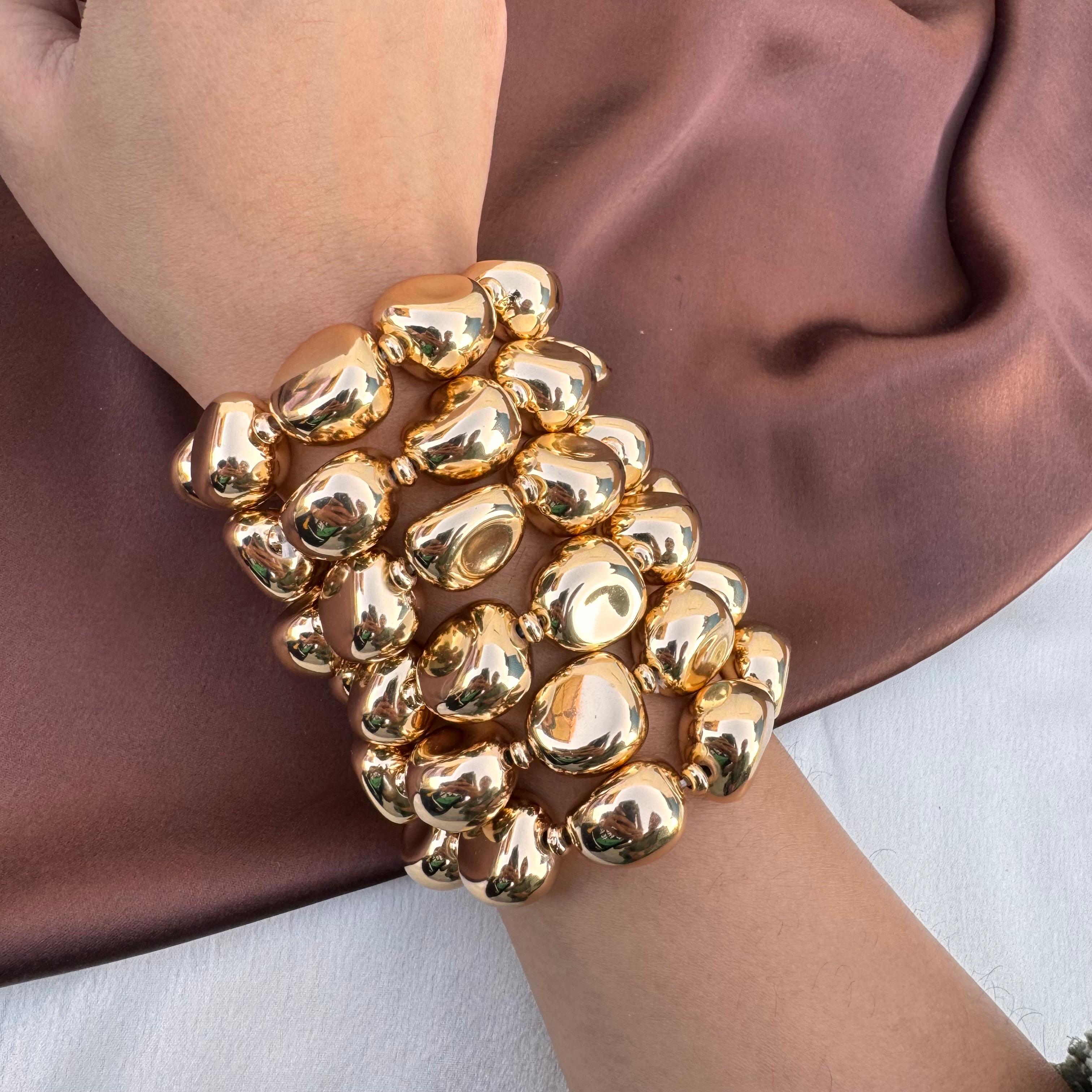 TFC Power Icon Gold Plated Stacked Bracelet ( Set of 6)