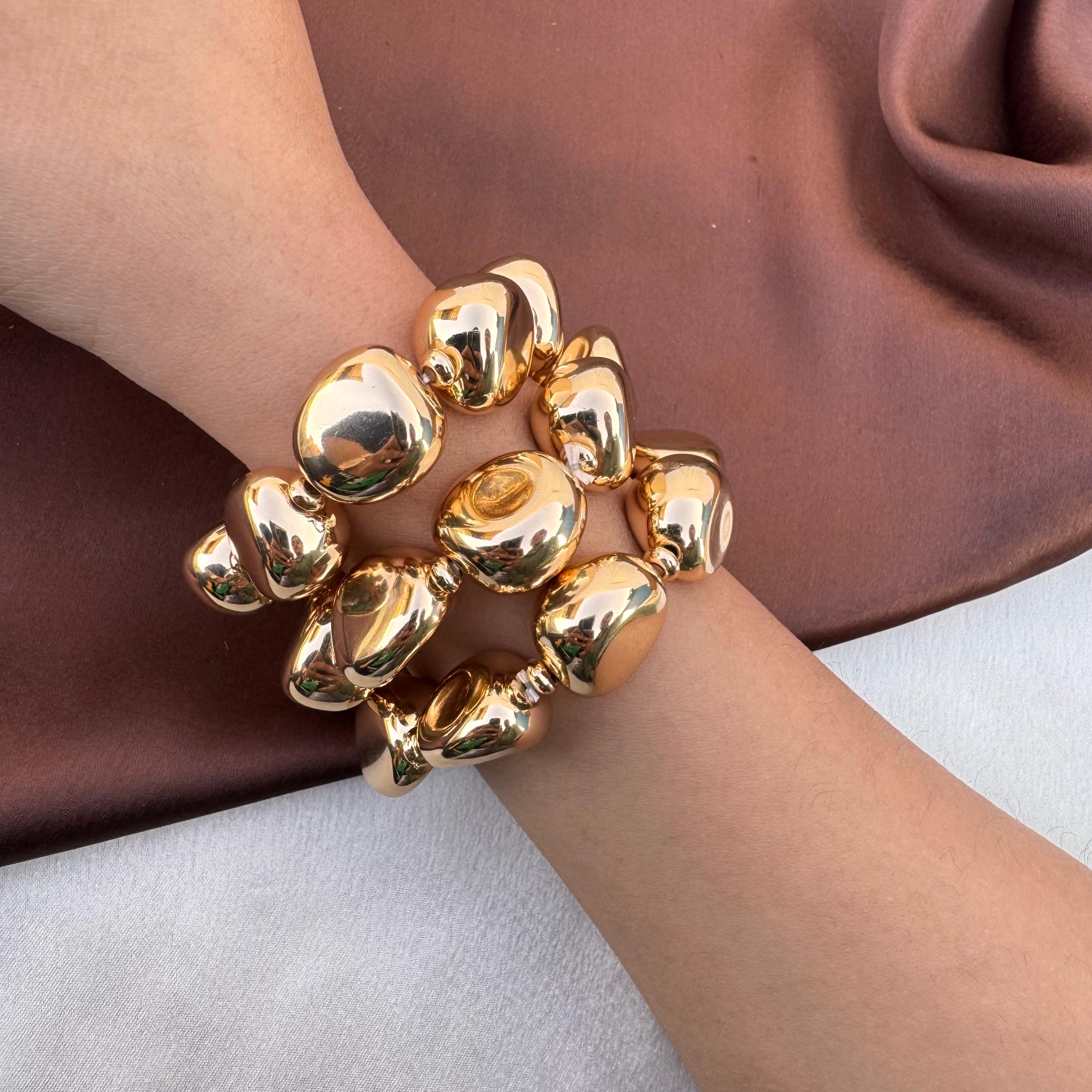 TFC Regal Rock Gold Plated Stacked Bracelet ( Set of 3 )