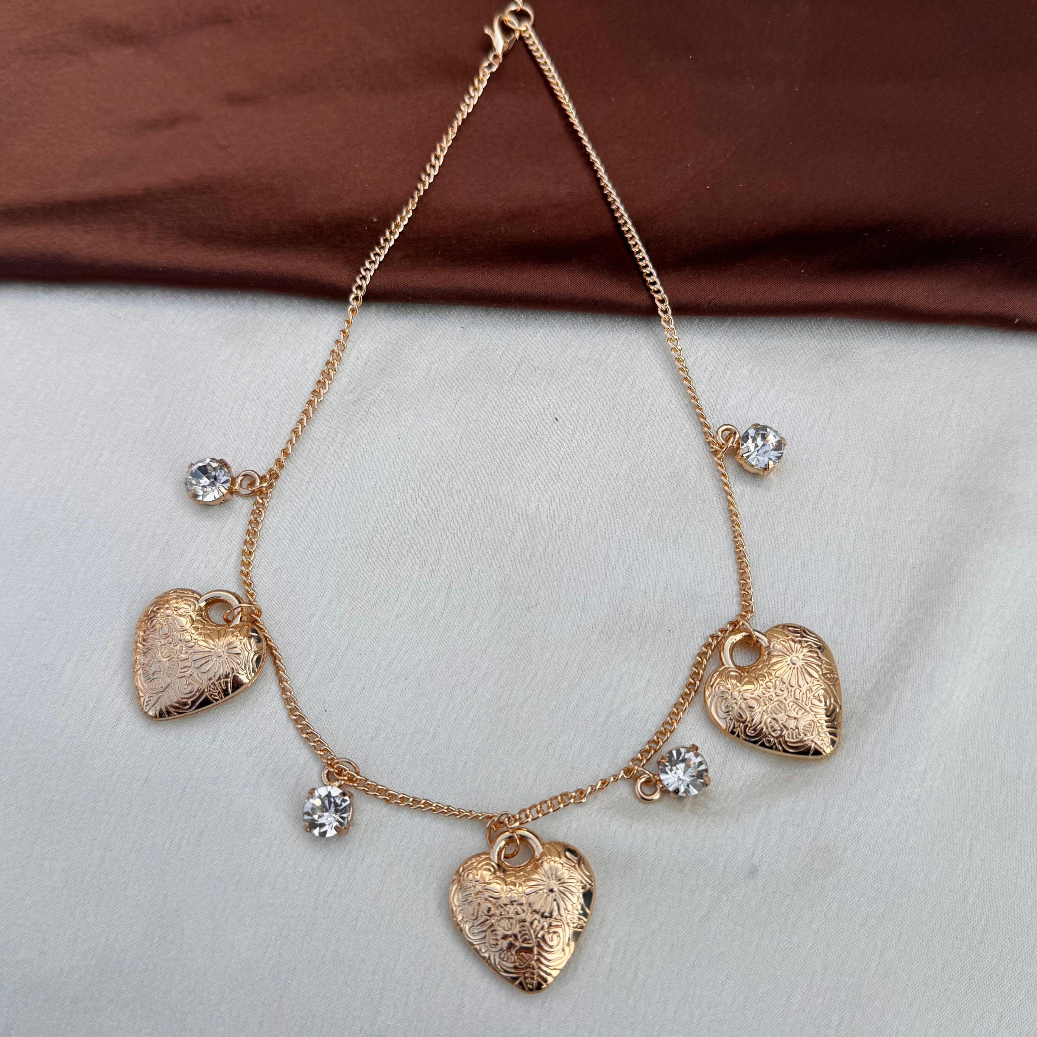 TFC Diamond Heart Gold Plated Necklace