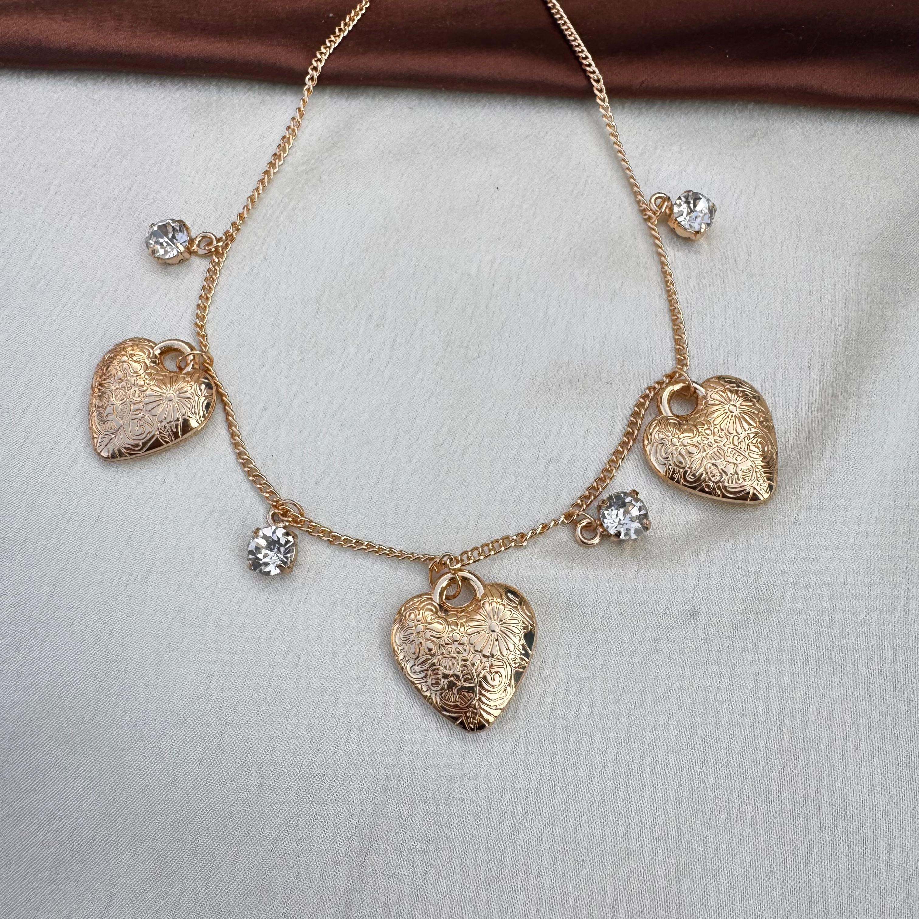 TFC Diamond Heart Gold Plated Necklace