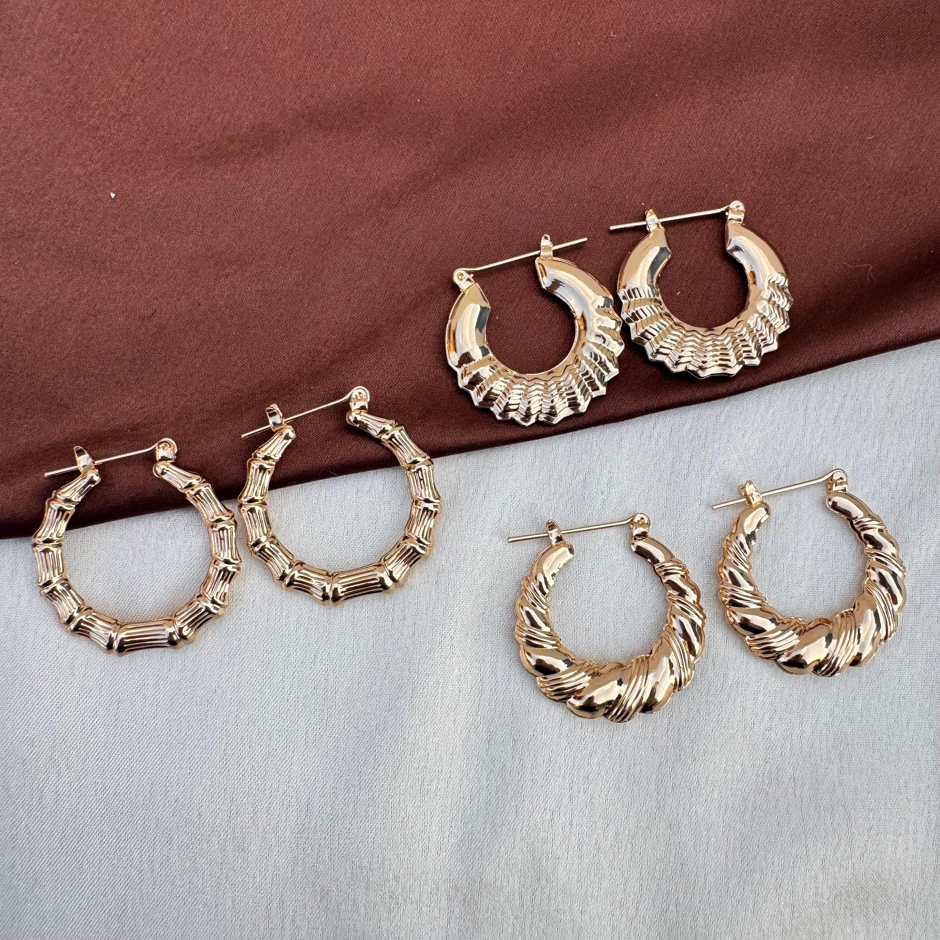 TFC OMG Multi Gold Plated Hoop Earrings Combo Set