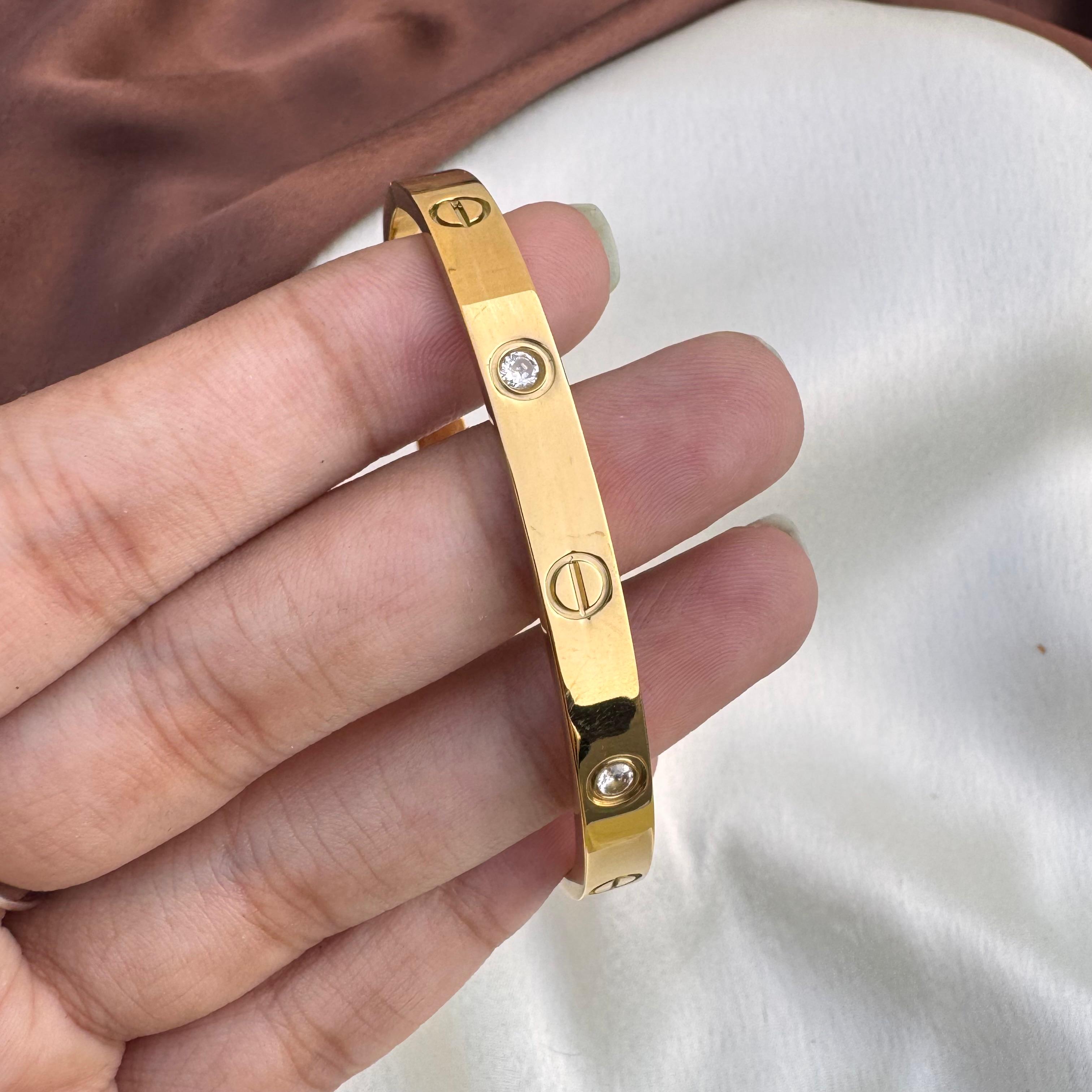 TFC Size 2.2 Sleek Spark Gold Plated Bangle Bracelet