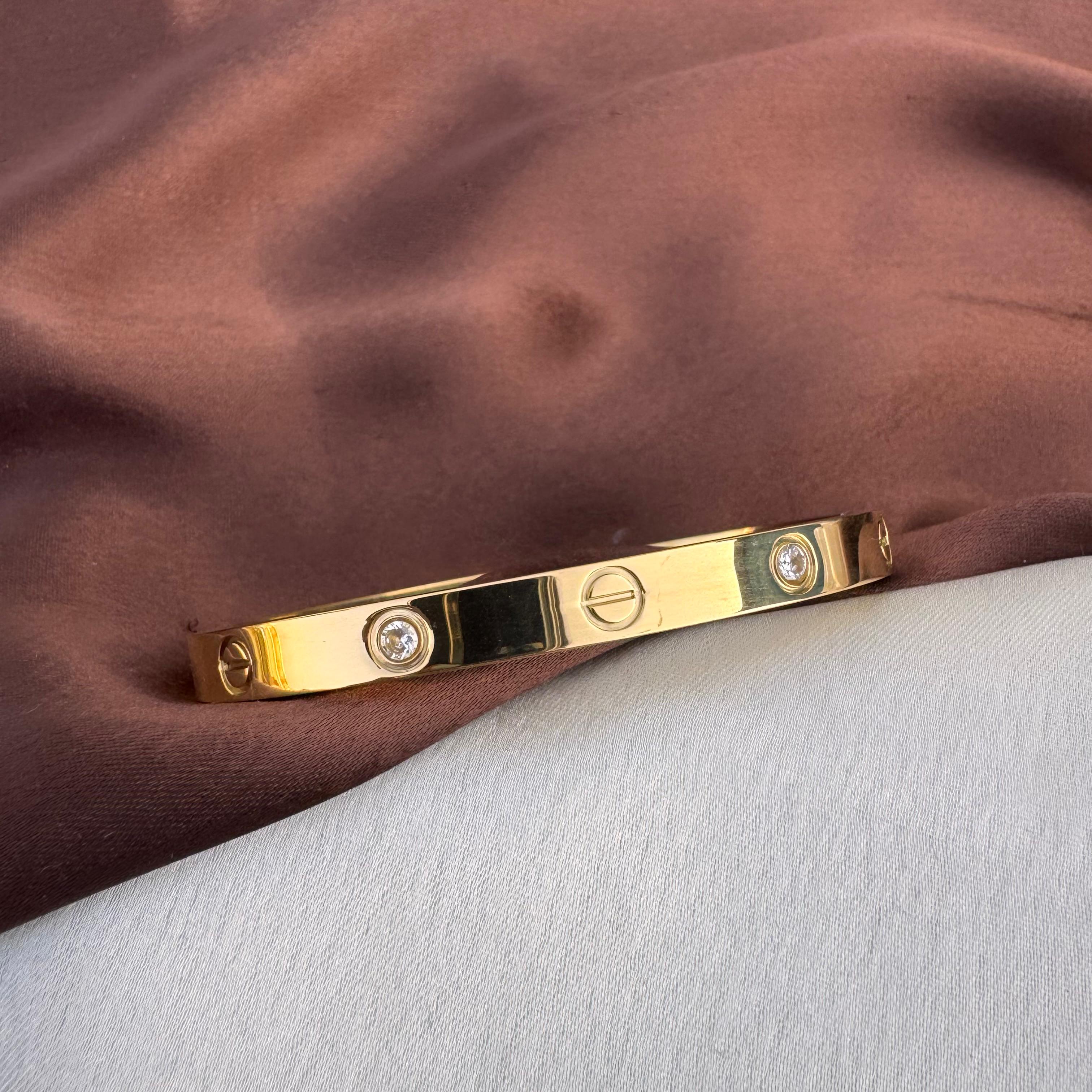 TFC Size 2.2 Sleek Spark Gold Plated Bangle Bracelet