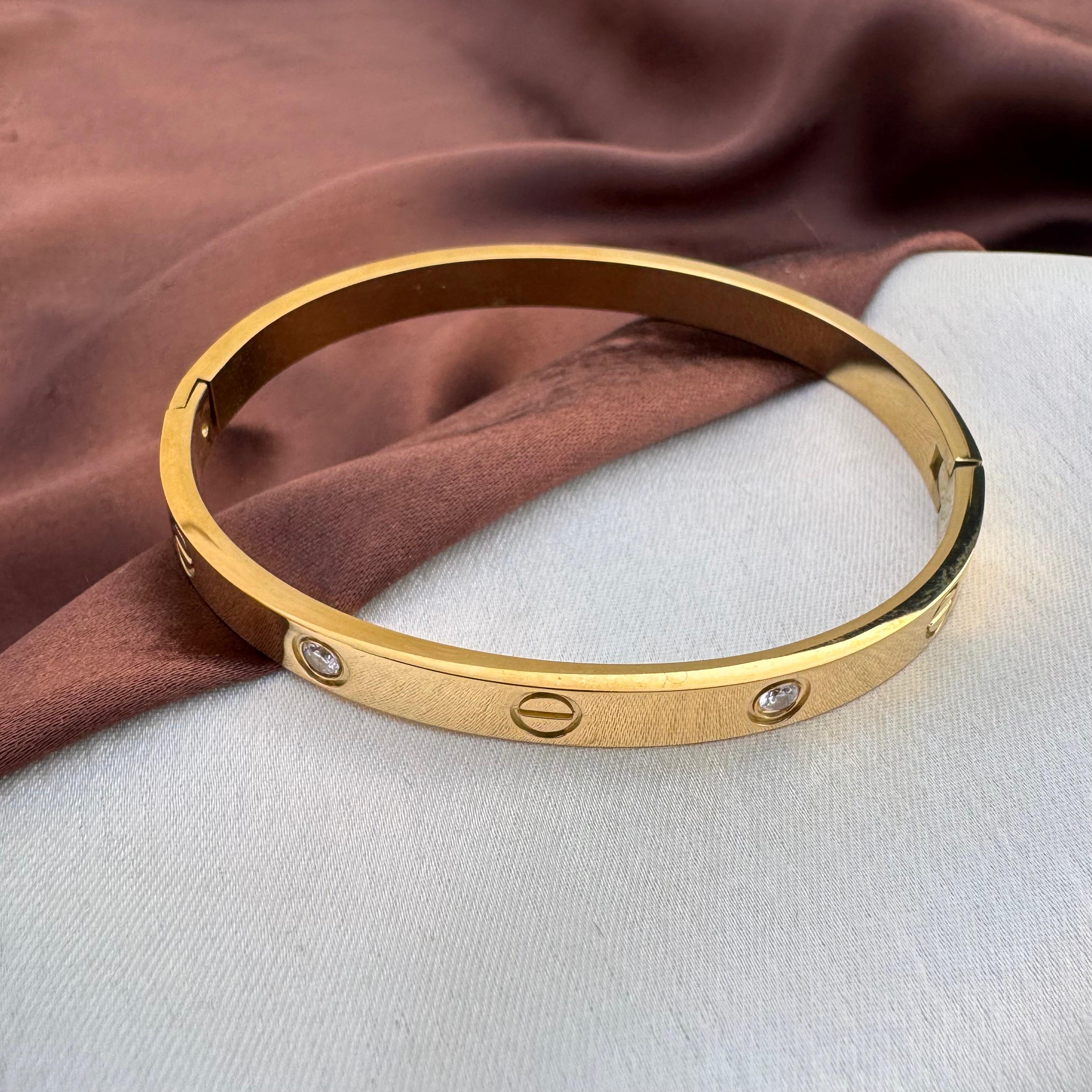 TFC Size Sleek Spark Gold Plated Bangle Bracelet