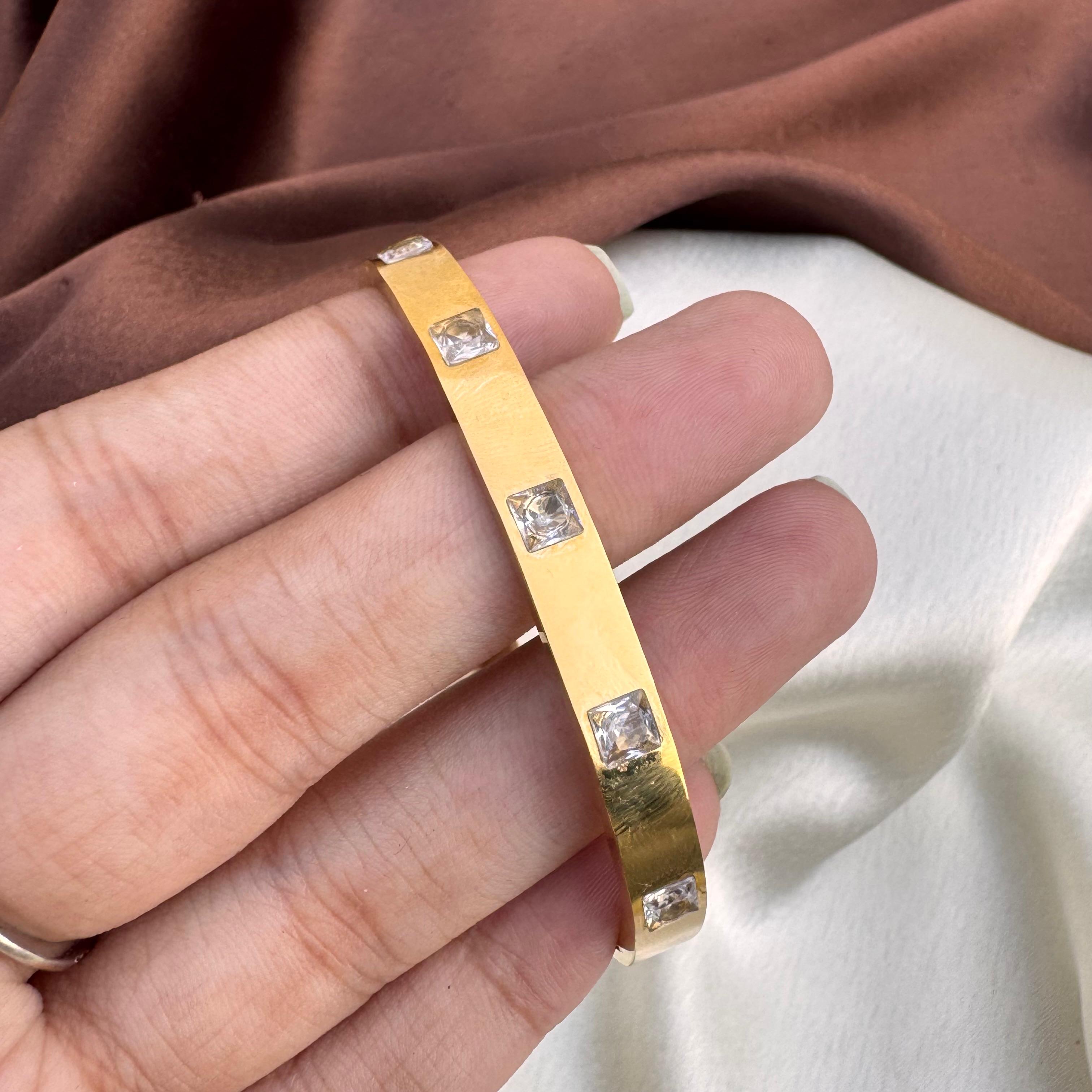 TFC Size 2.6 Radiant Gold Plated Bangle Bracelet