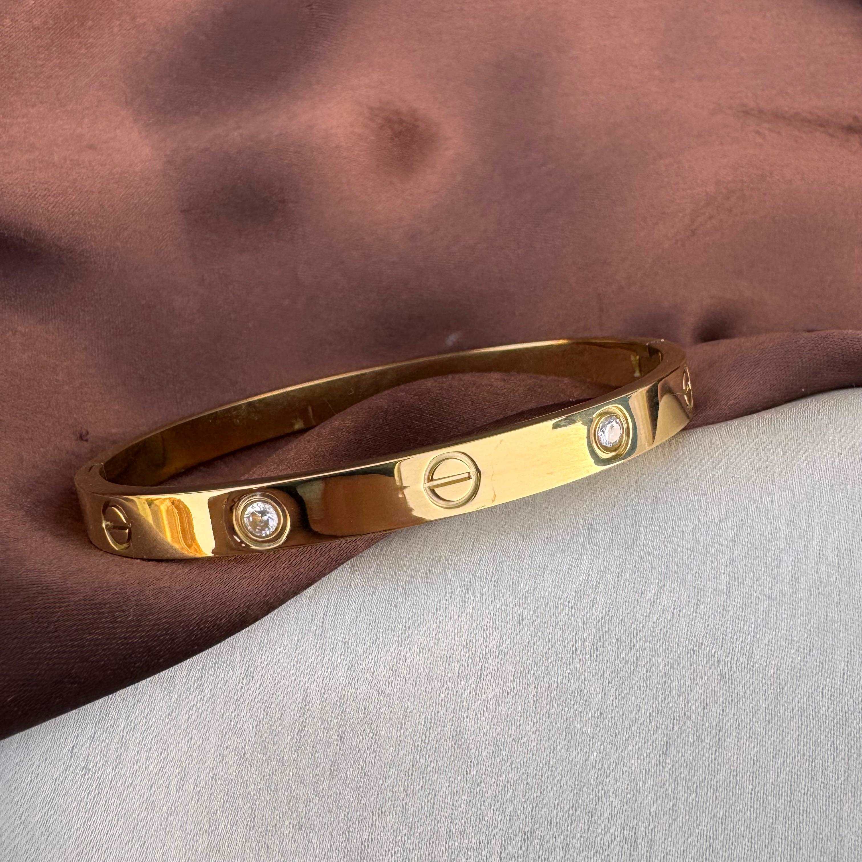 TFC Size 2.2 Sleek Spark Gold Plated Bangle Bracelet