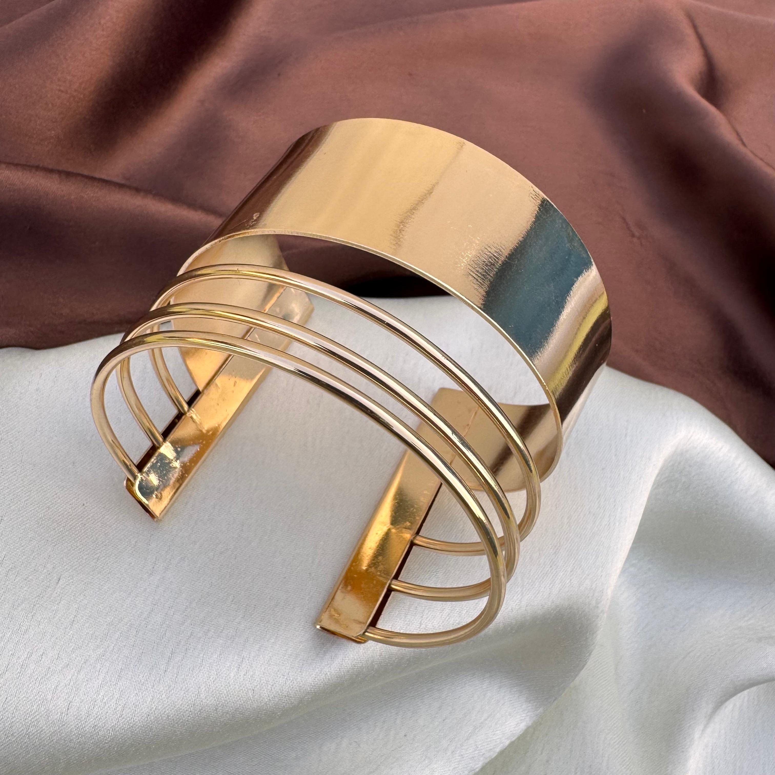 TFC Streams Gold Plated Cuff Bracelet