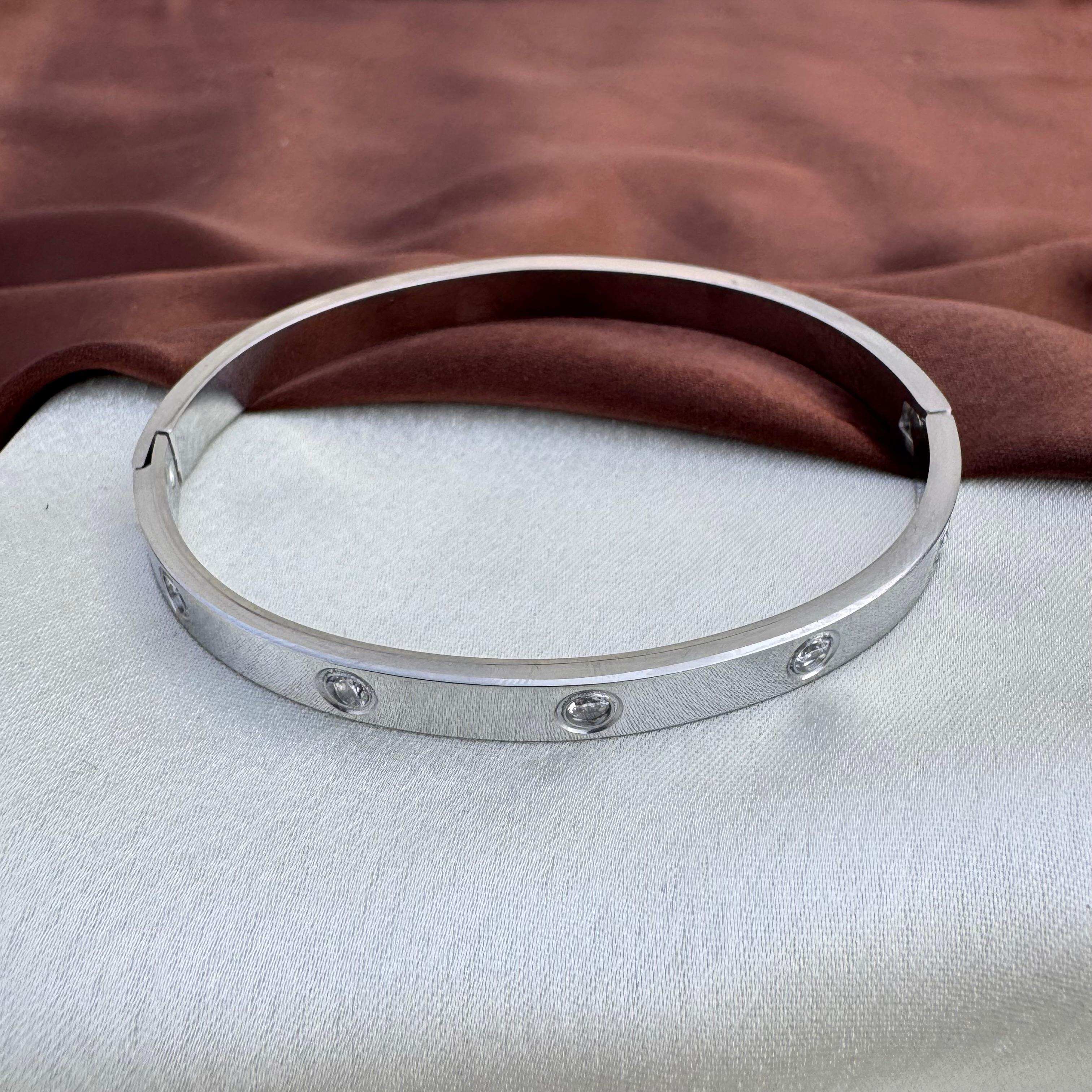 TFC Size 2.6 Sleek Spark Silver Plated Bangle Bracelet