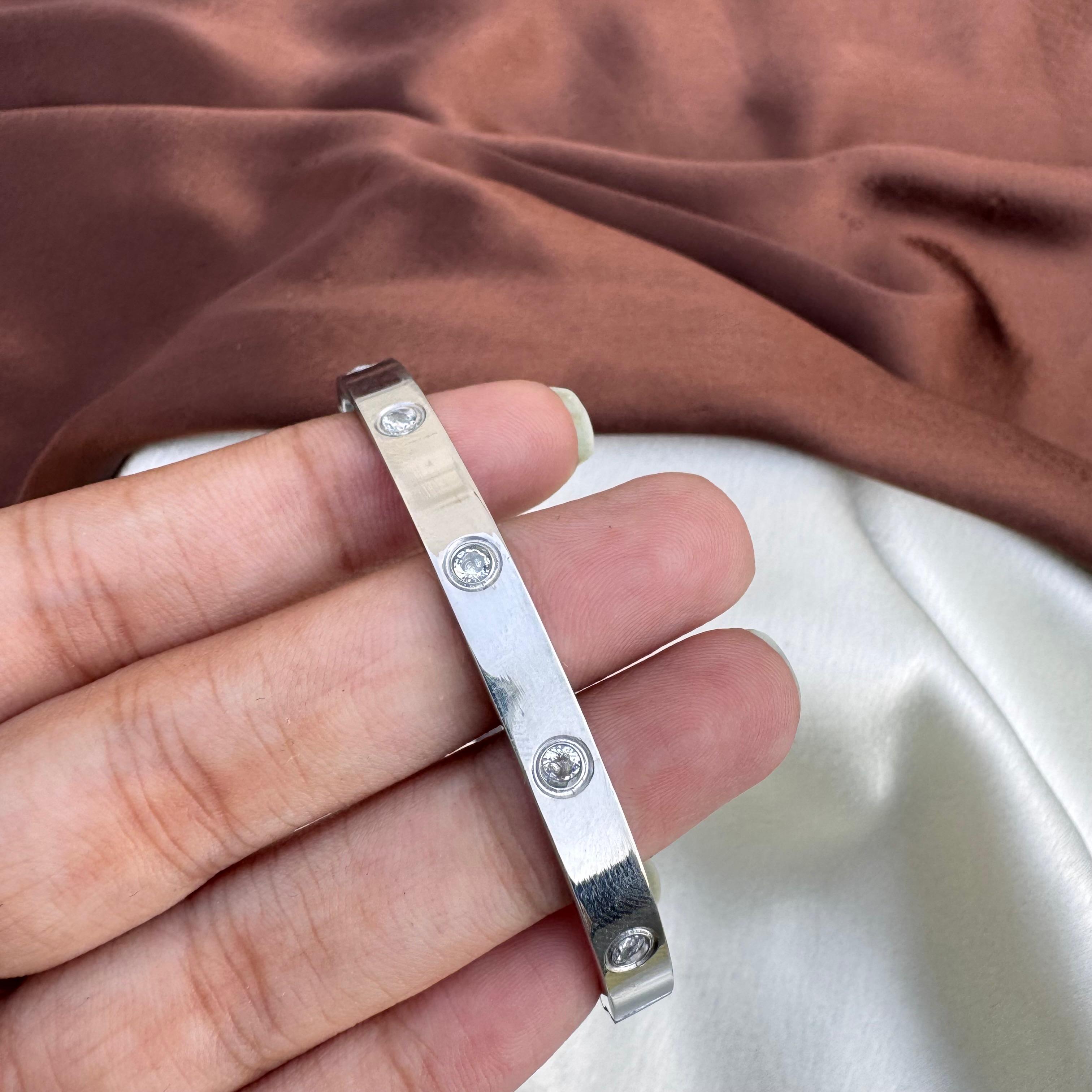 TFC Size 2.6 Sleek Spark Silver Plated Bangle Bracelet