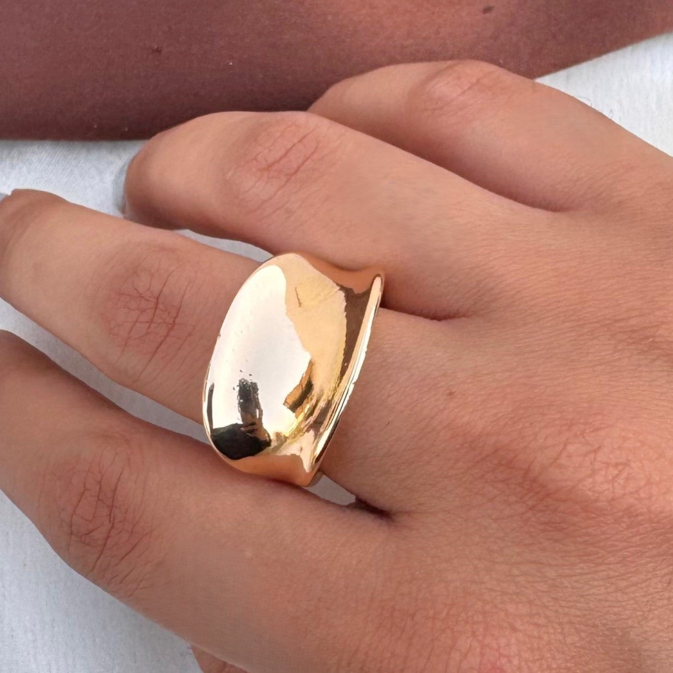 TFC Cosmic Wave Gold Plated Ring (Adjustable)