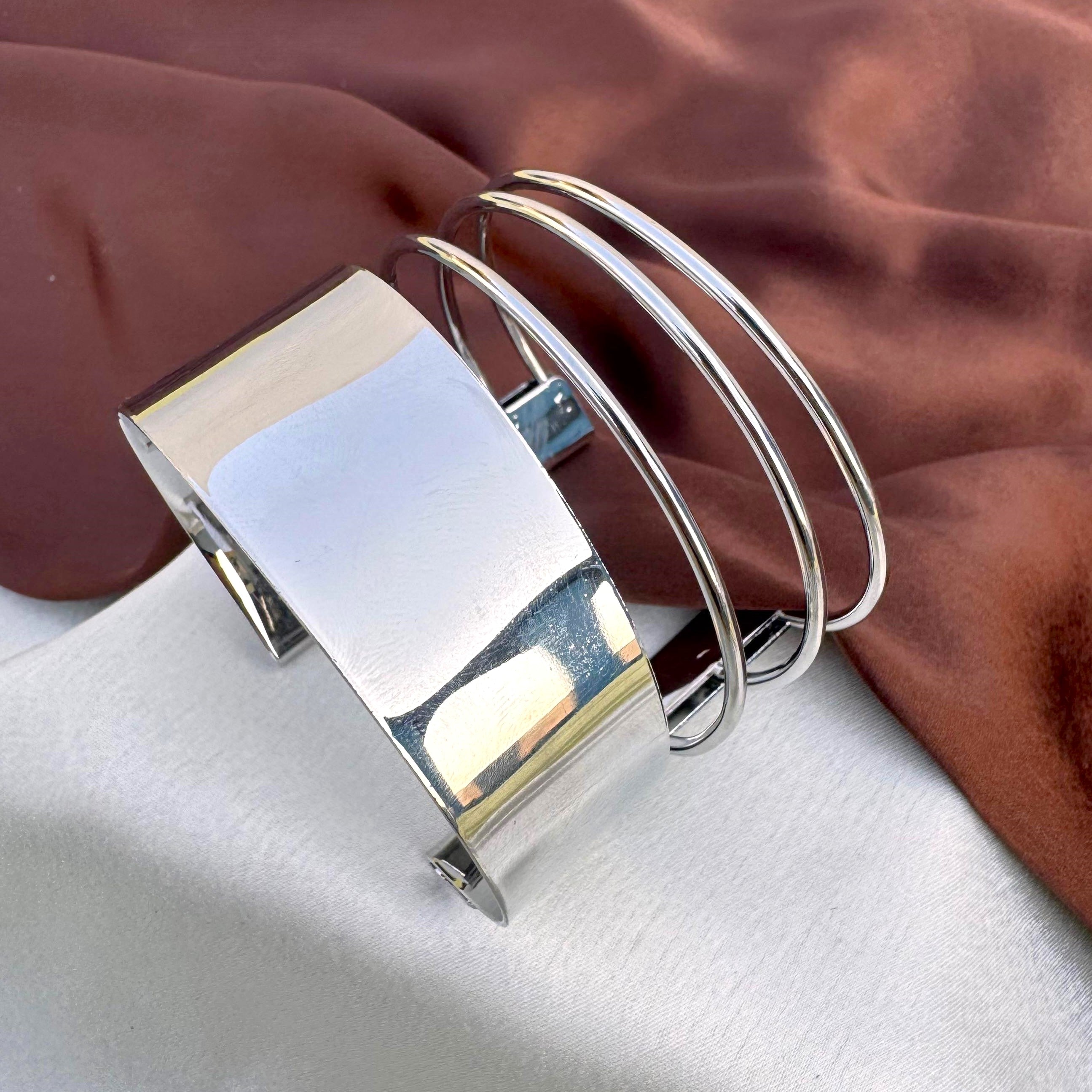 TFC Parallel Silver Plated Cuff Bracelet