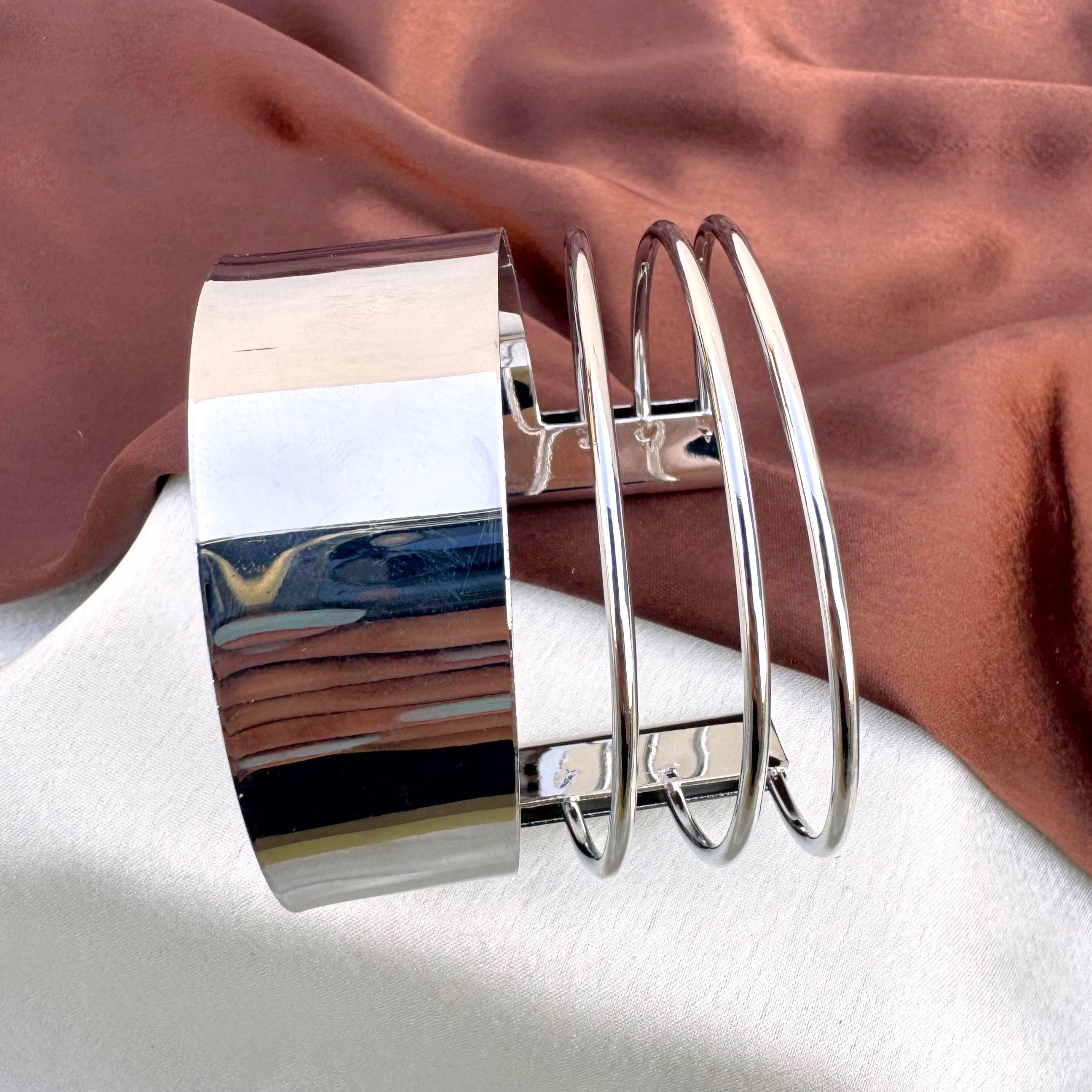 TFC Parallel Silver Plated Cuff Bracelet