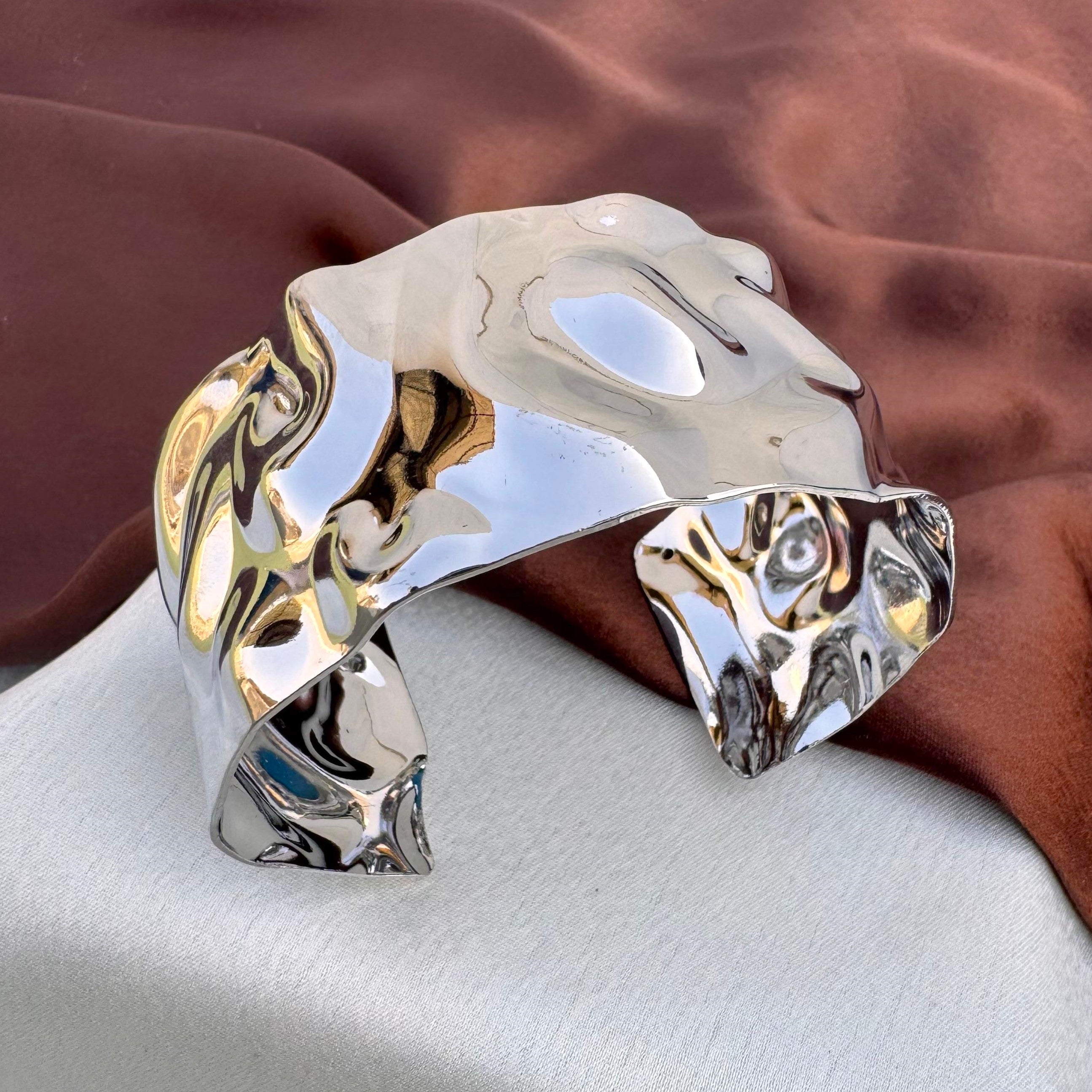 TFC Ripple Silver Plated Cuff Bracelet