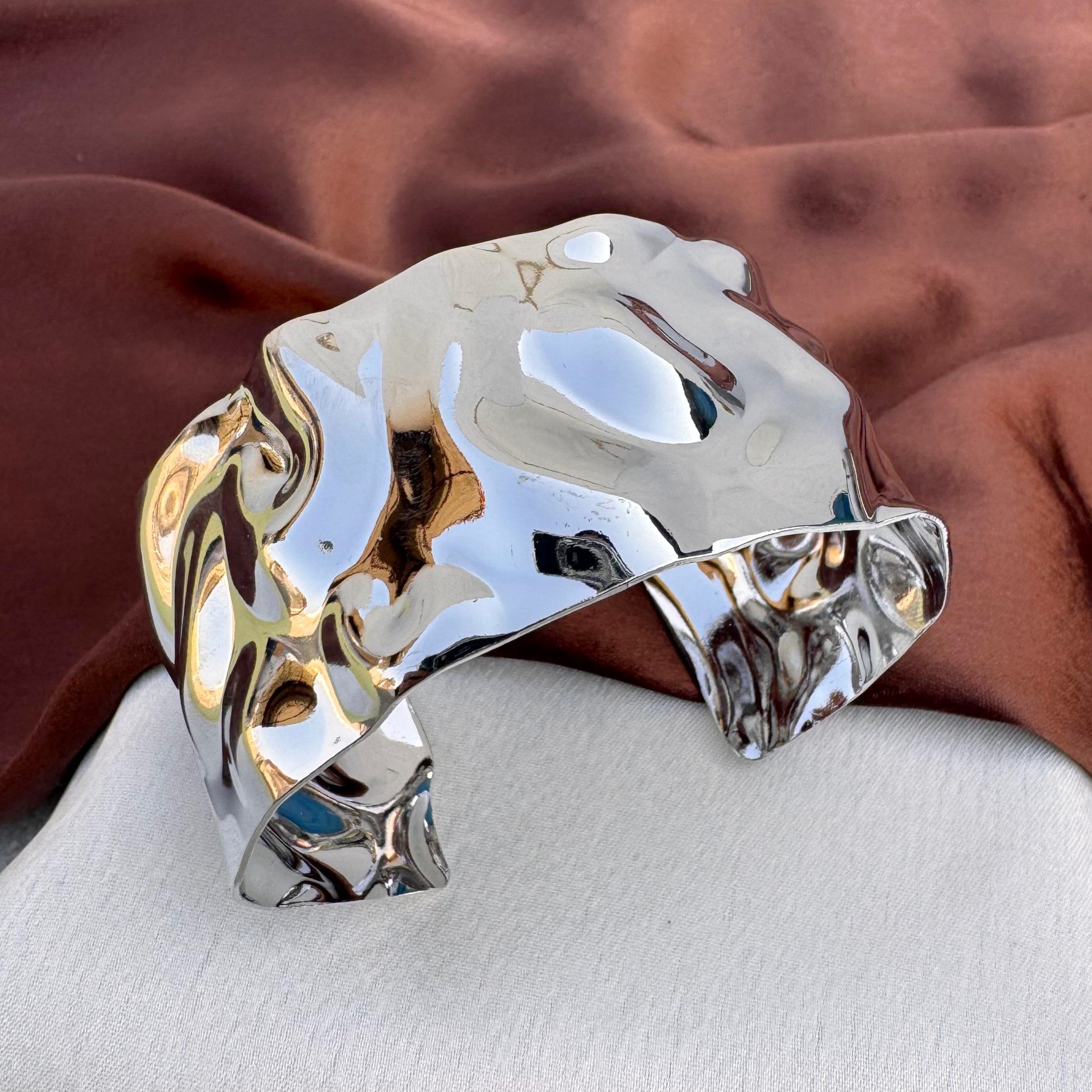 TFC Ripple Silver Plated Cuff Bracelet