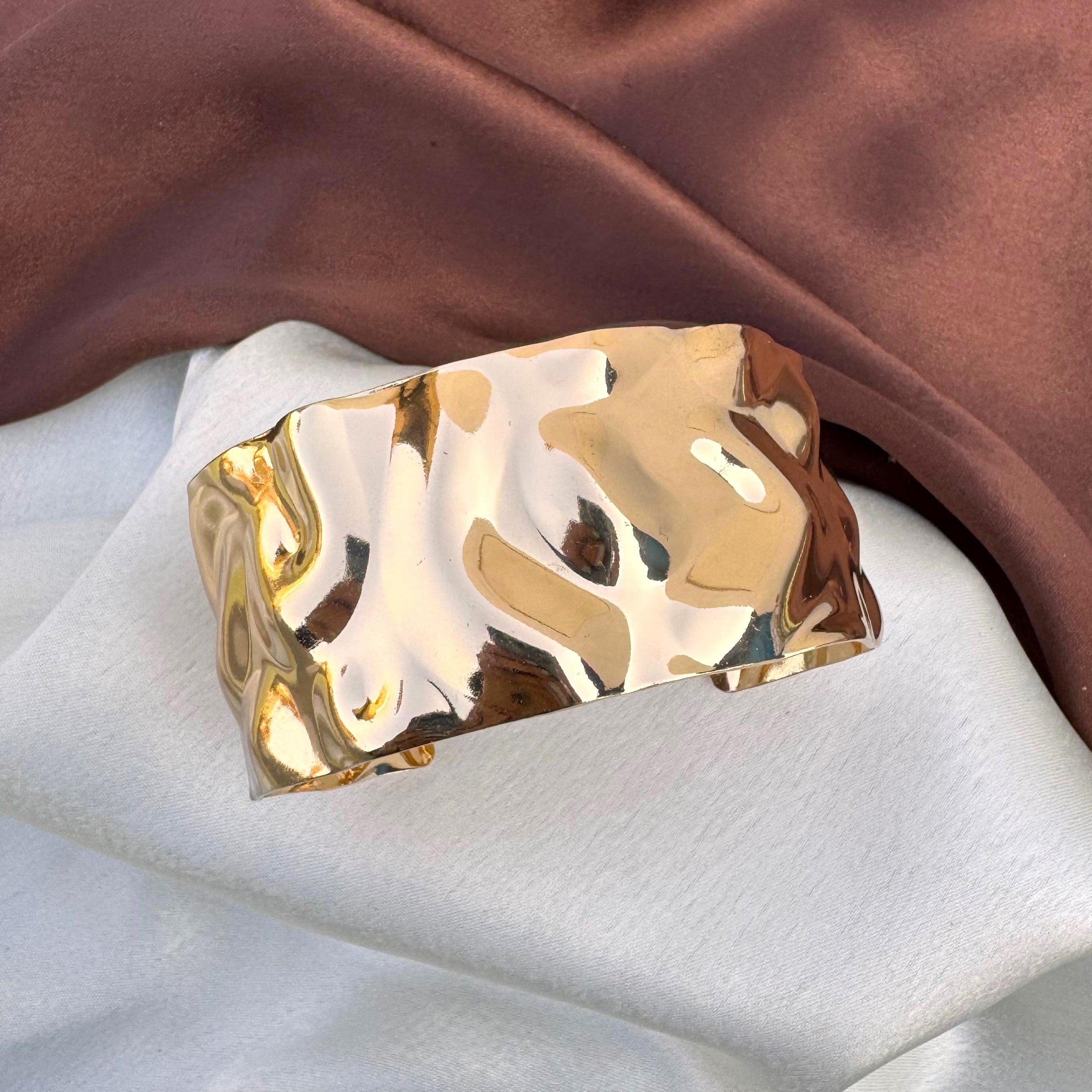 TFC Molten Luxe Gold Plated Cuff Bracelet