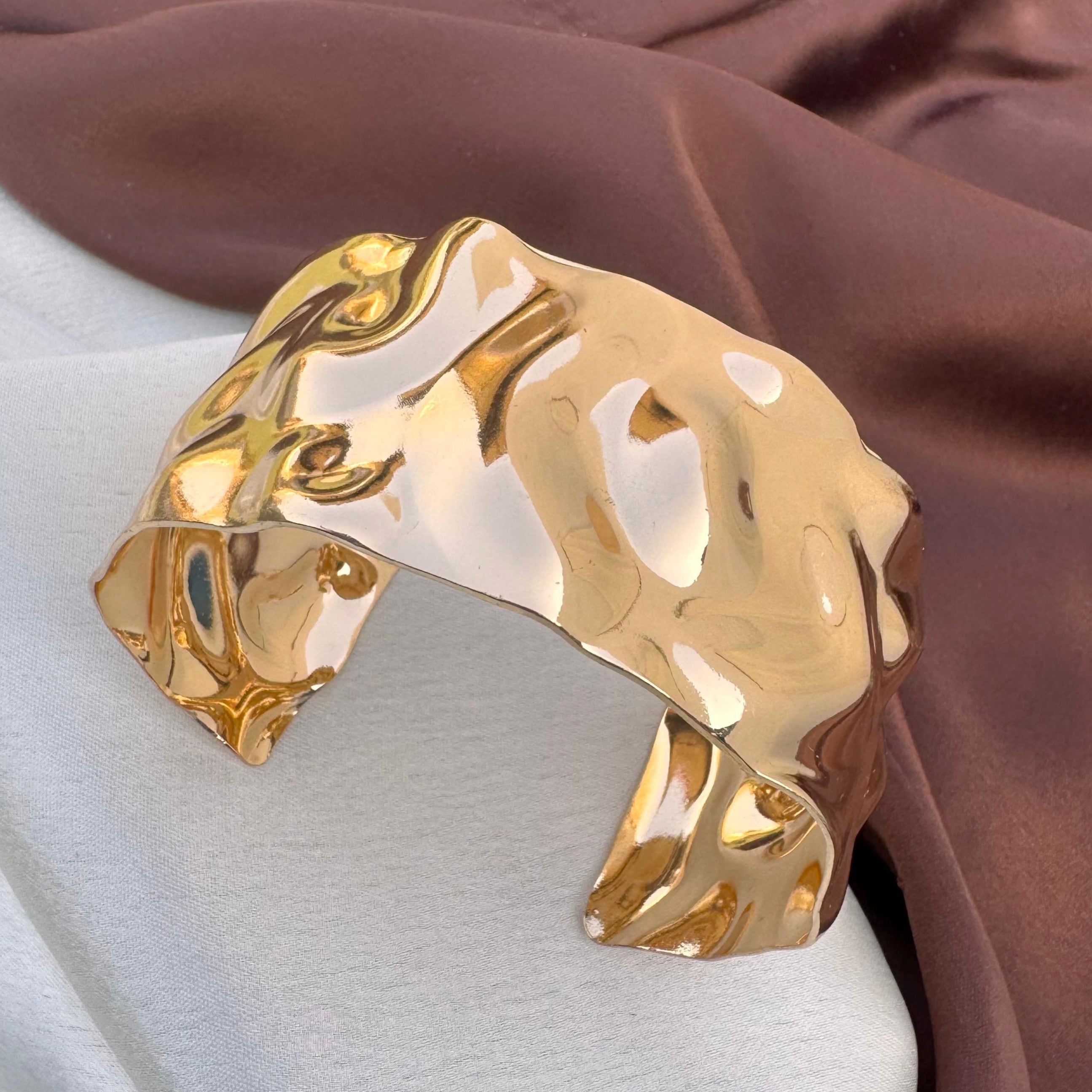 TFC Molten Luxe Gold Plated Cuff Bracelet