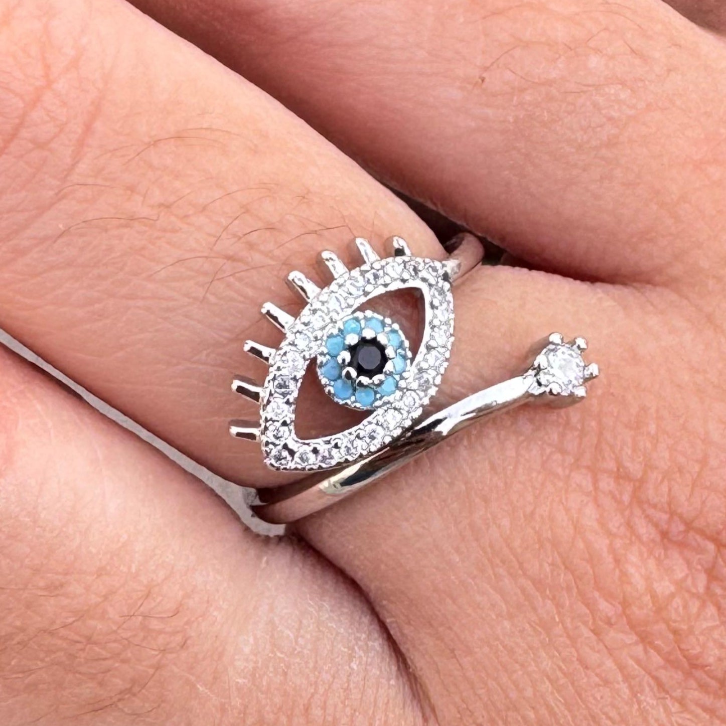 TFC Evil Eye Star Silver Plated Ring