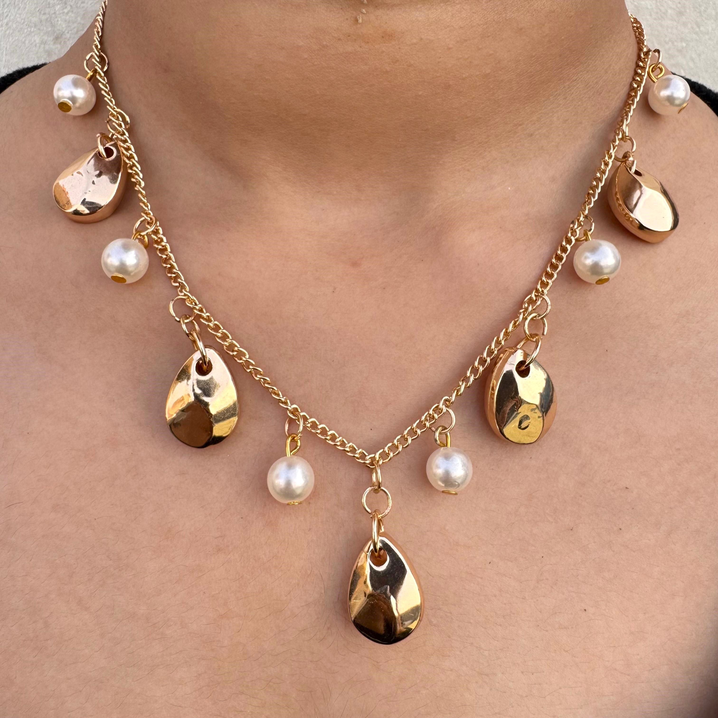 TFC Charming Pearls Gold Plated Necklace